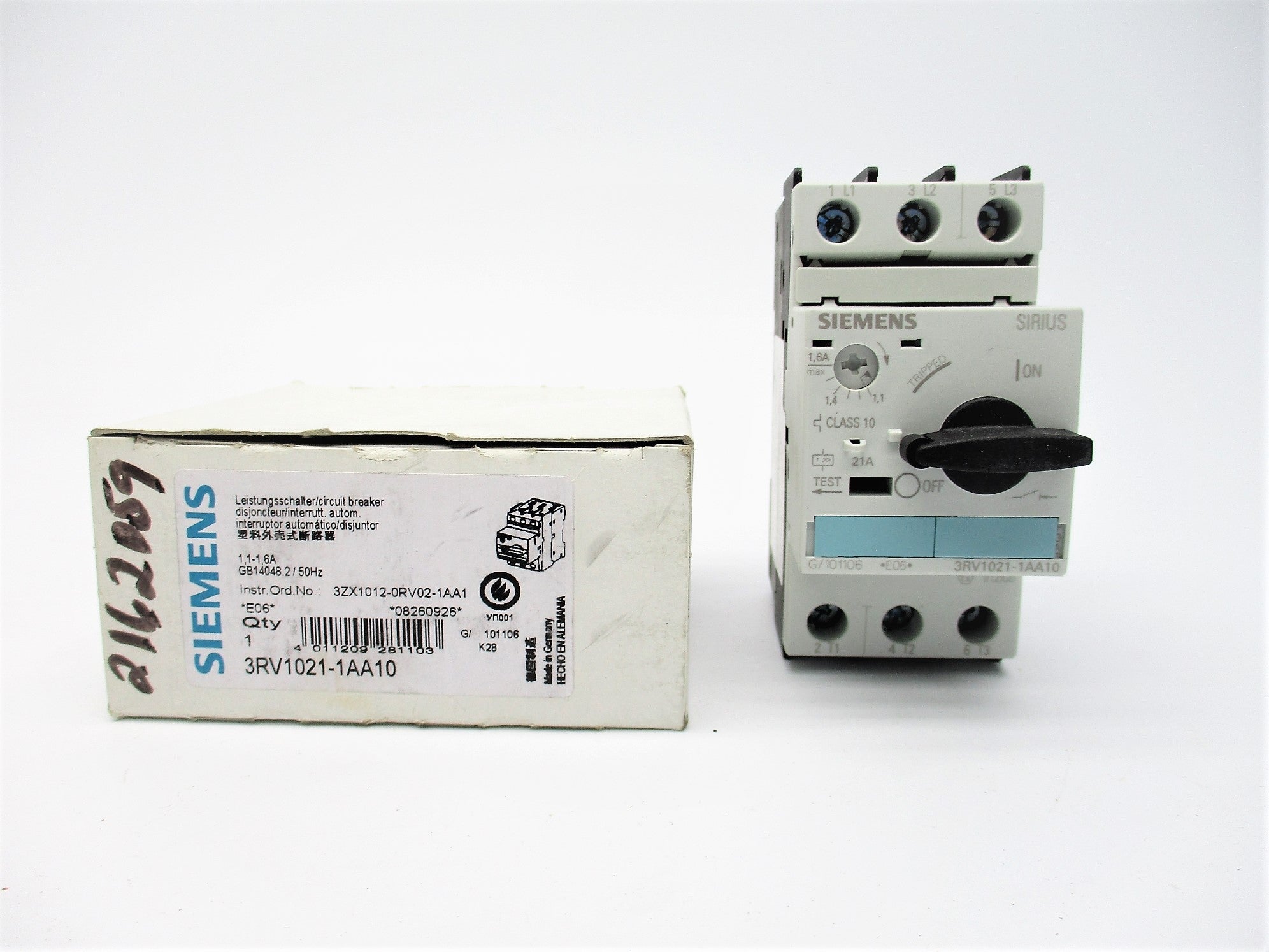 SIEMENS 3RV1021-1AA10 690V 1.1-1.6A NSMP