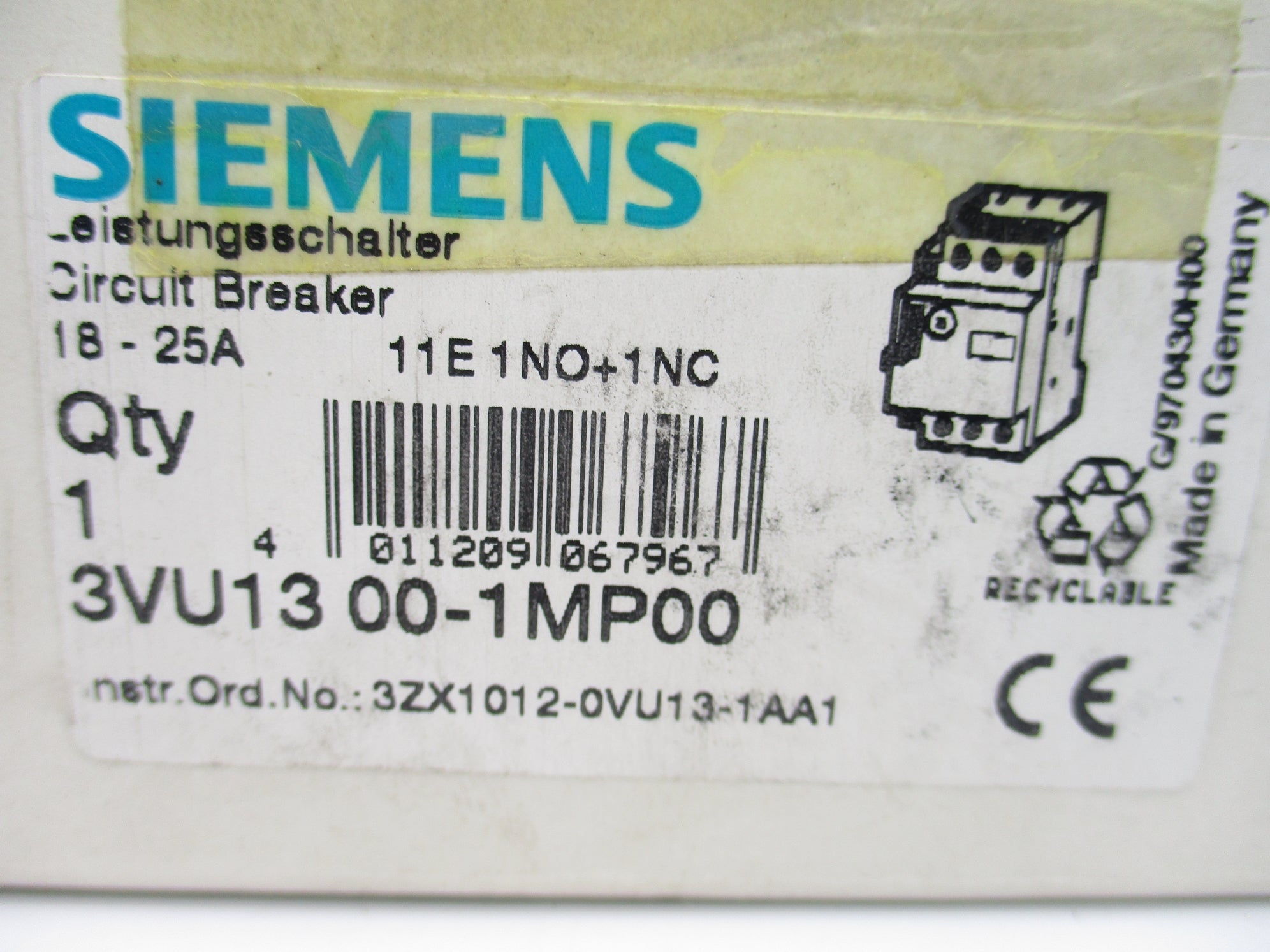 SIEMENS 3VU1300-1MP00 18-25A NSMP