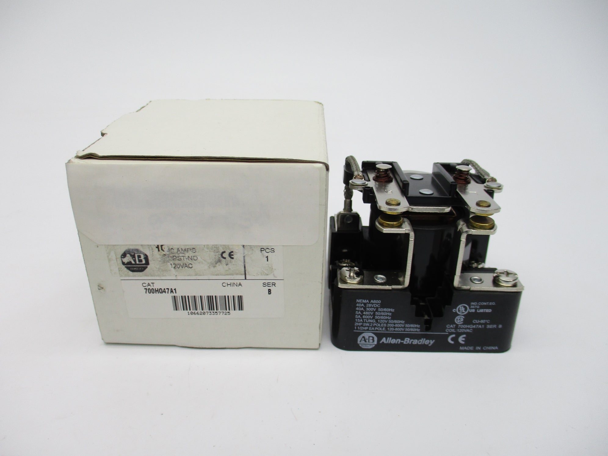 ALLEN BRADLEY 700-HG47A1 SER. B 40A 120V (WH) NSMP