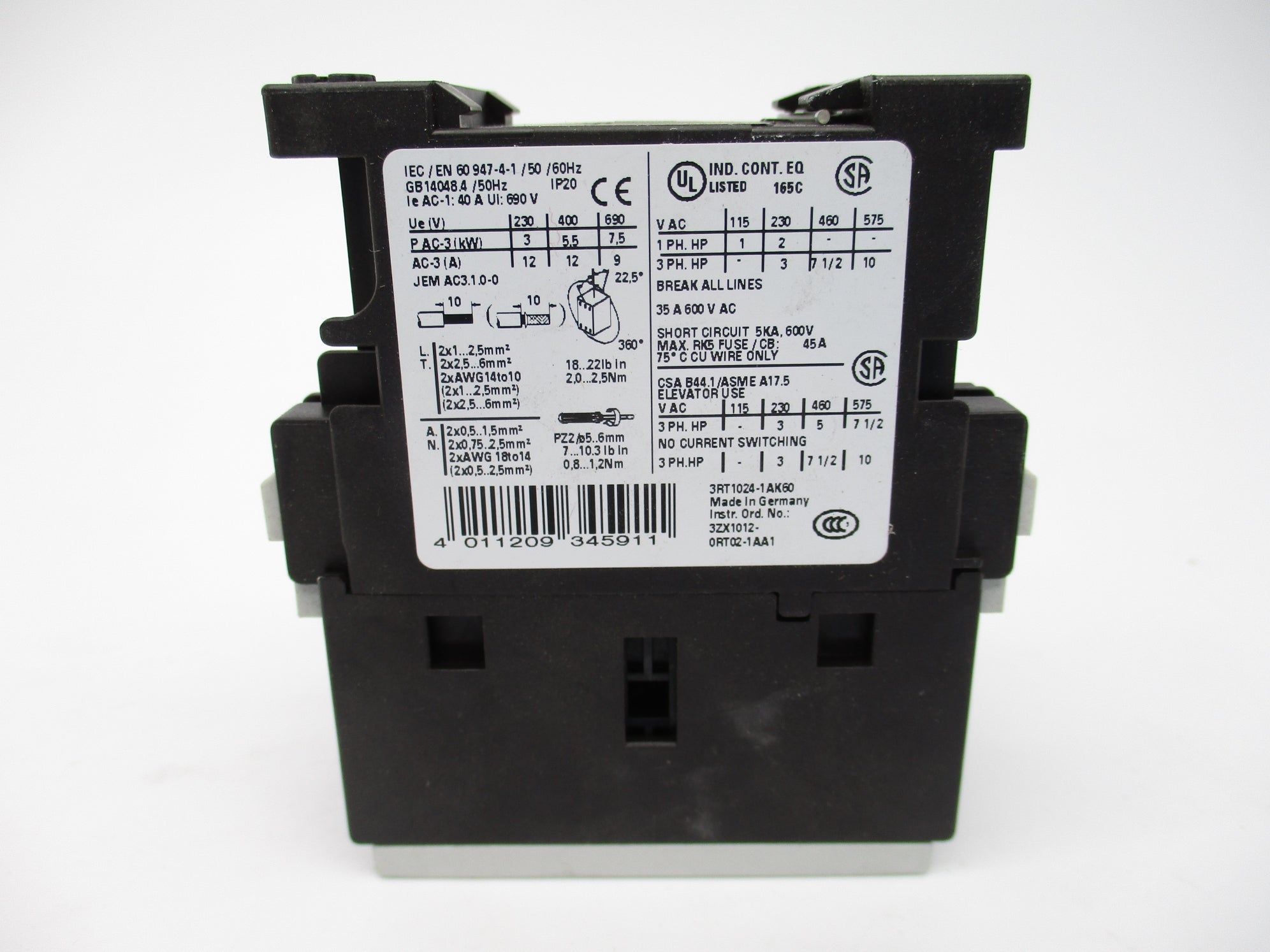 SIEMENS 3RT1024-1AK60 110/120V NSNP