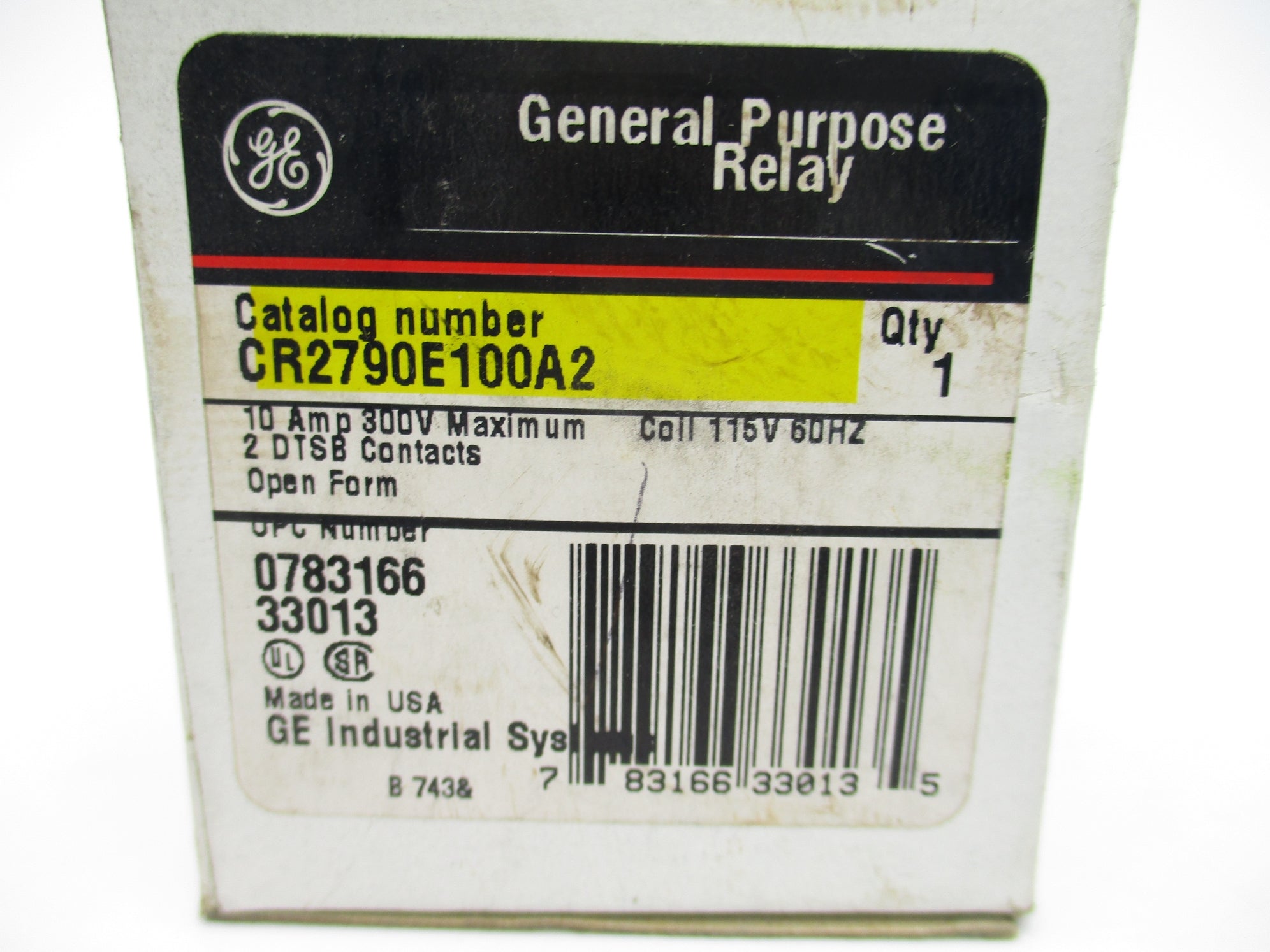 GENERAL ELECTRIC CR2790E100A2 115V 10A NSMP