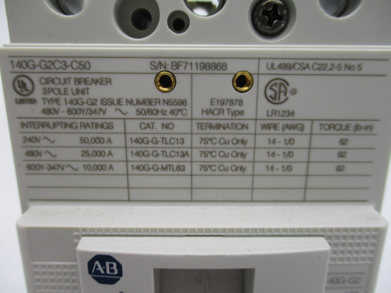 ALLEN BRADLEY 140U-H2C3-C50 NSMP