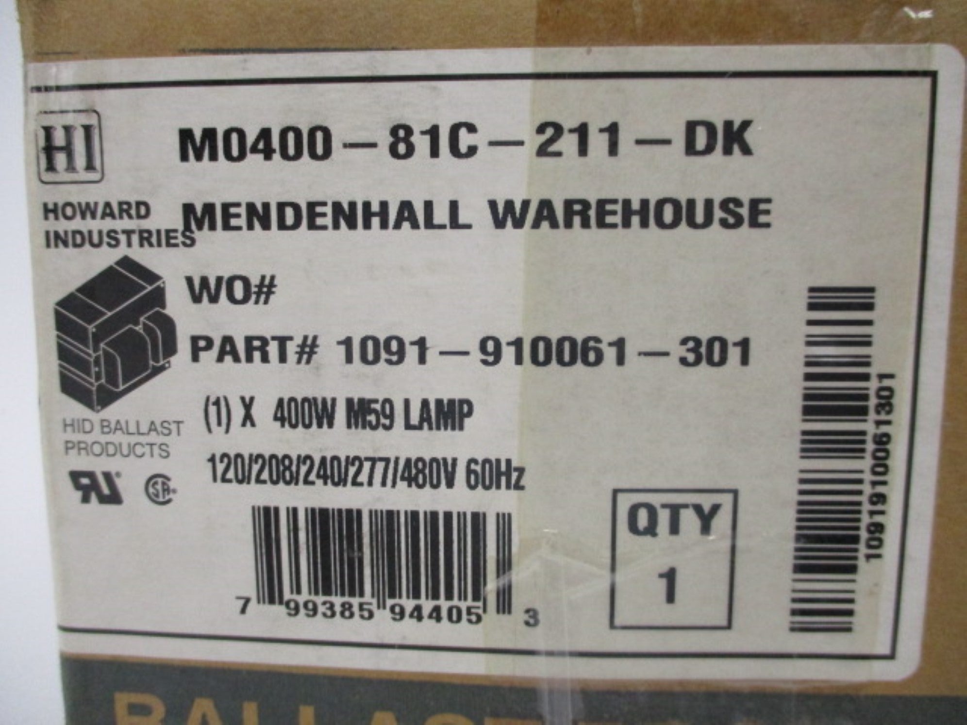 HOWARD INDUSTRIES M0400-81-C-211-DK NSMP