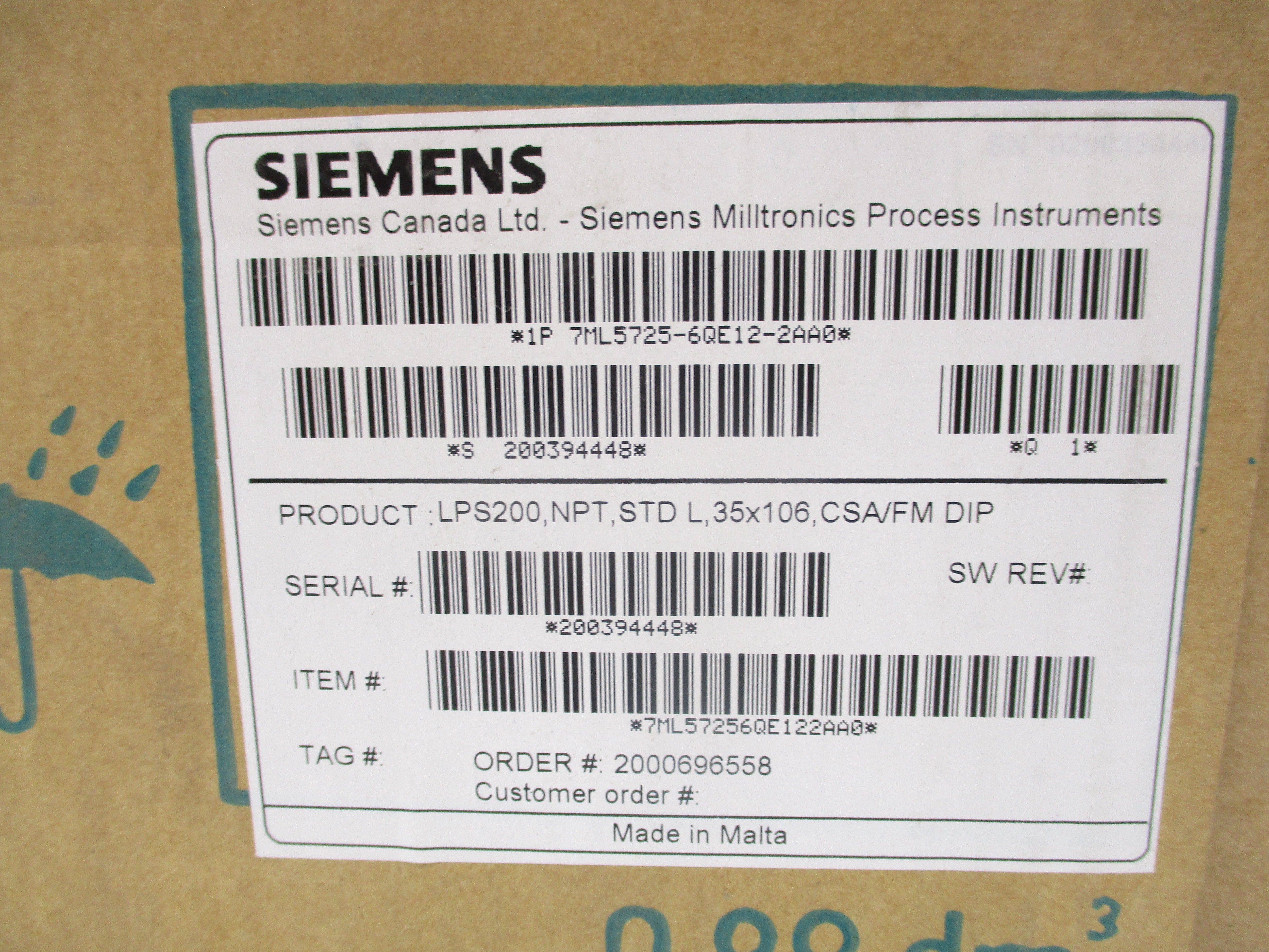 SIEMENS 7ML5725-6QE12-2AA0 NSMP