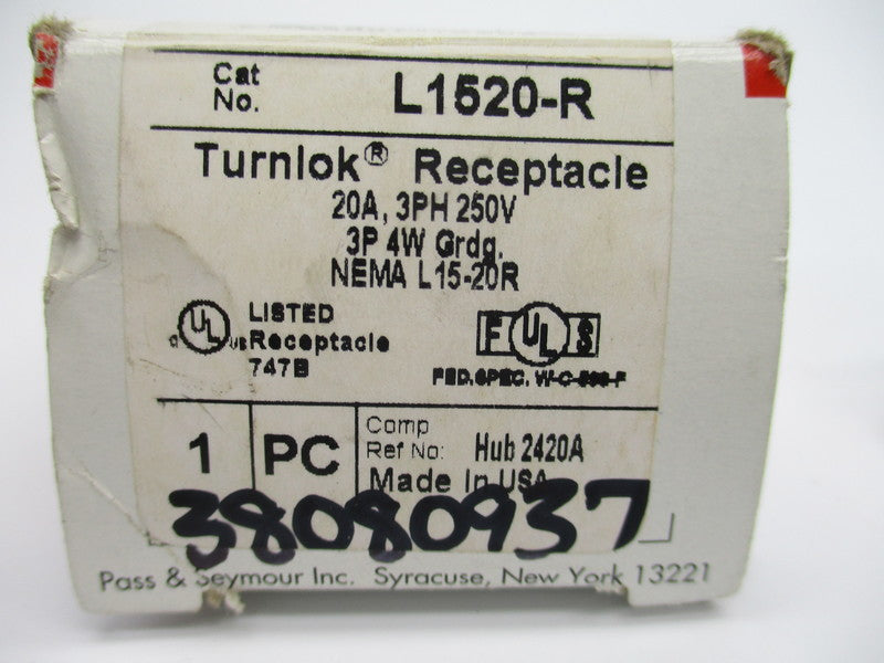 P&S L1520-R TURNLOK RECEPTACLE *NEW IN BOX*