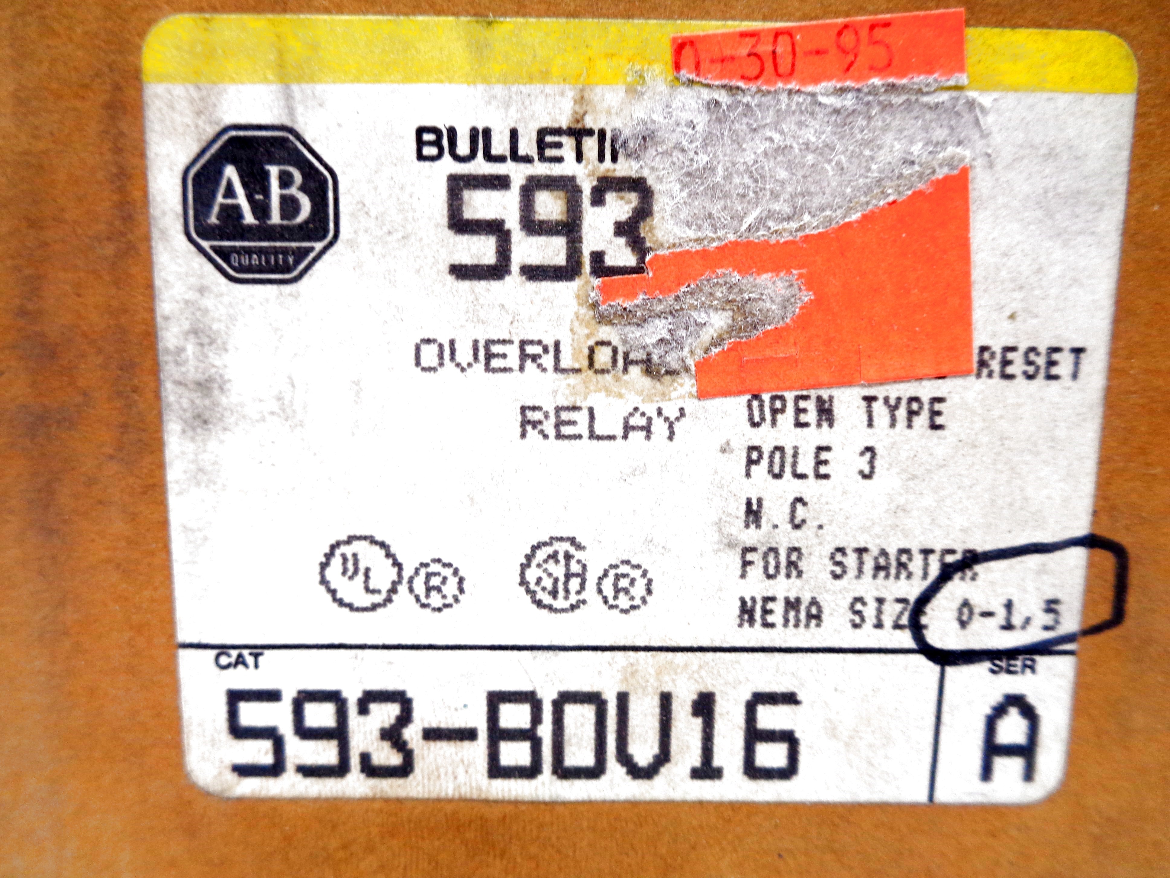 INDUSTRIAL SPARE PART 593-BOV16 SER. A 0-1.5A 120V (BR/YL) NSMP