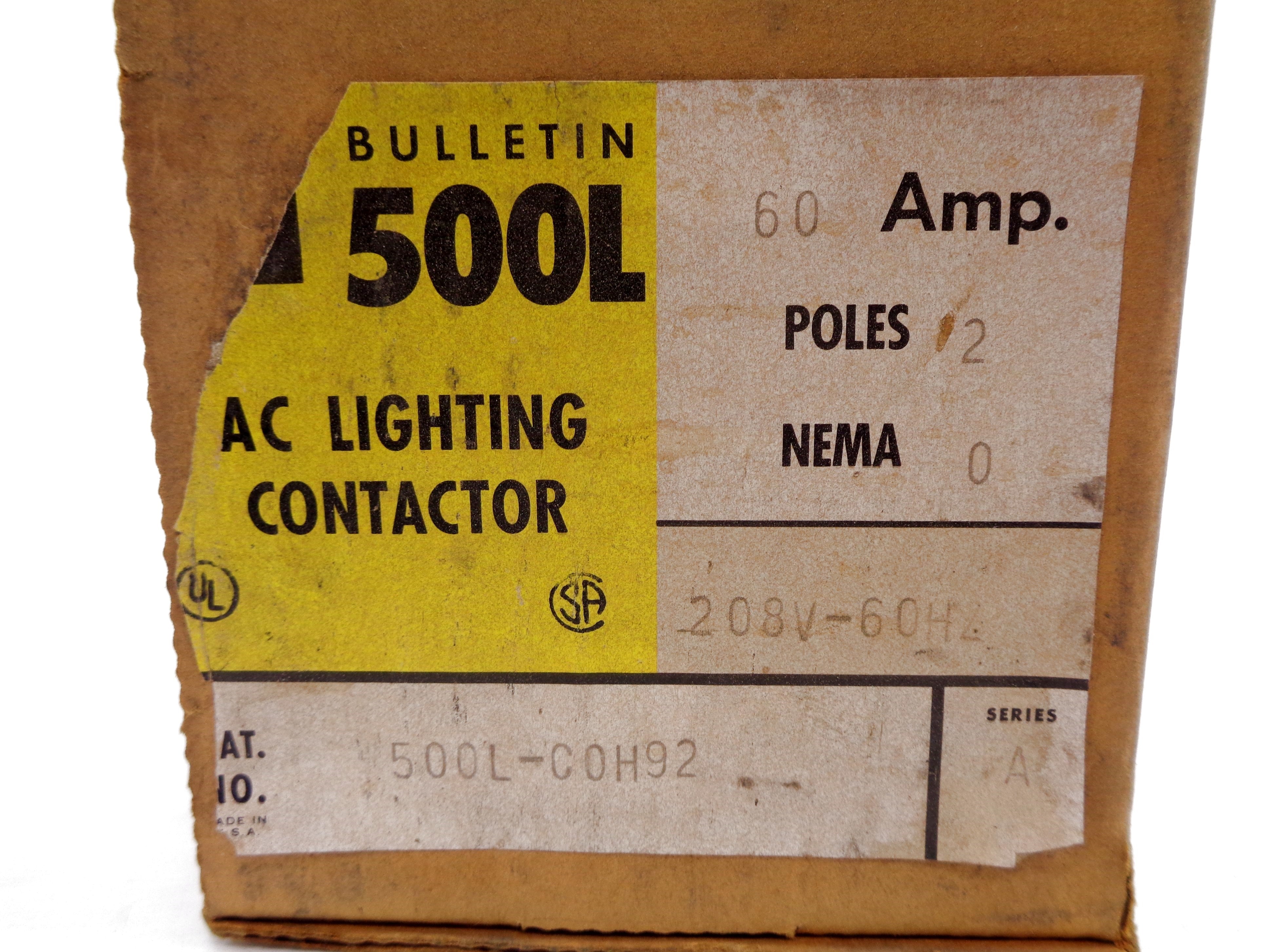 INDUSTRIAL SPARE PART 500L-COH92 SER. A 208V (BR/YL) NSMP