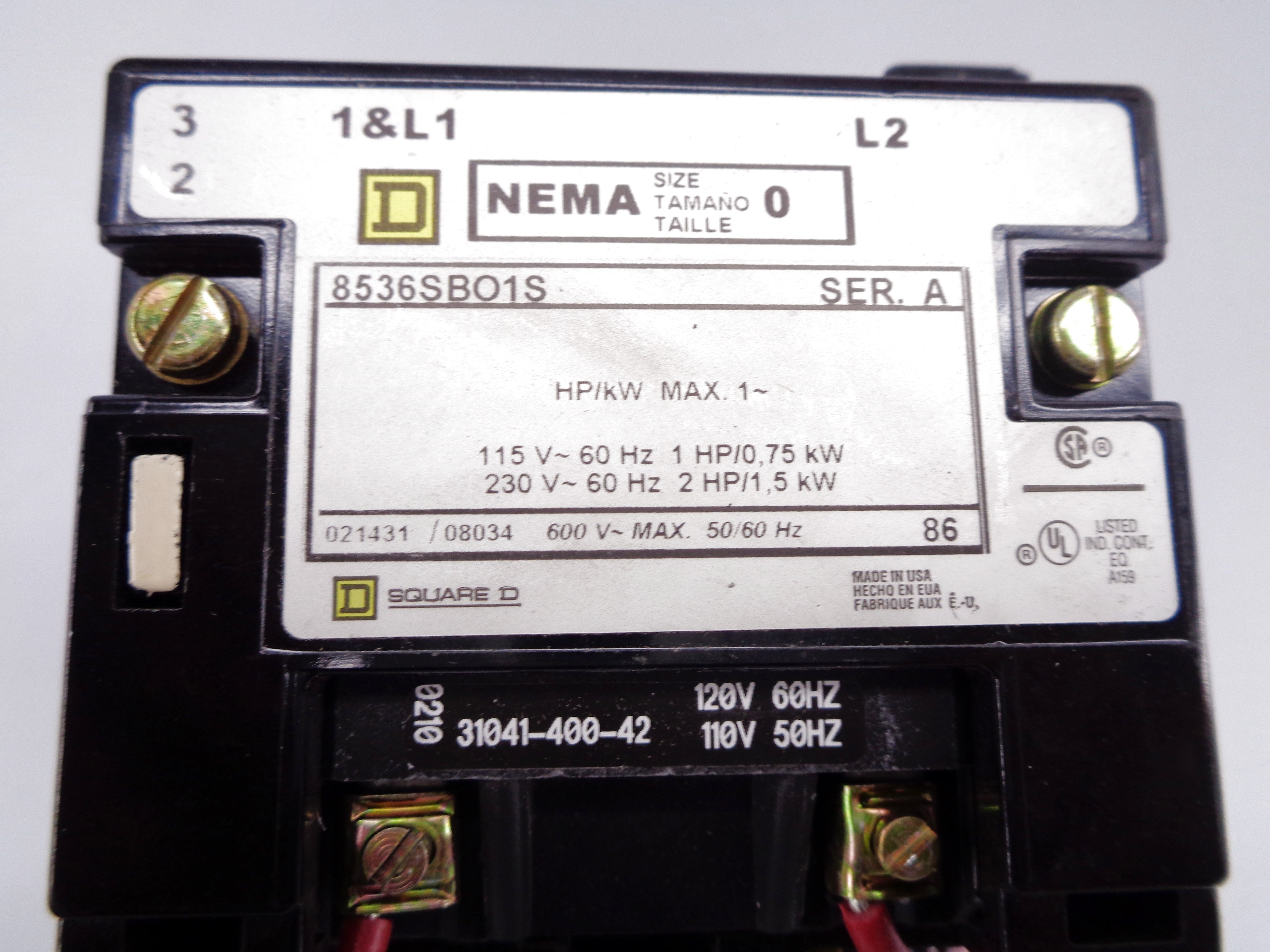 SQUARE D 8536SBO1S SER. A 120V  NSNP