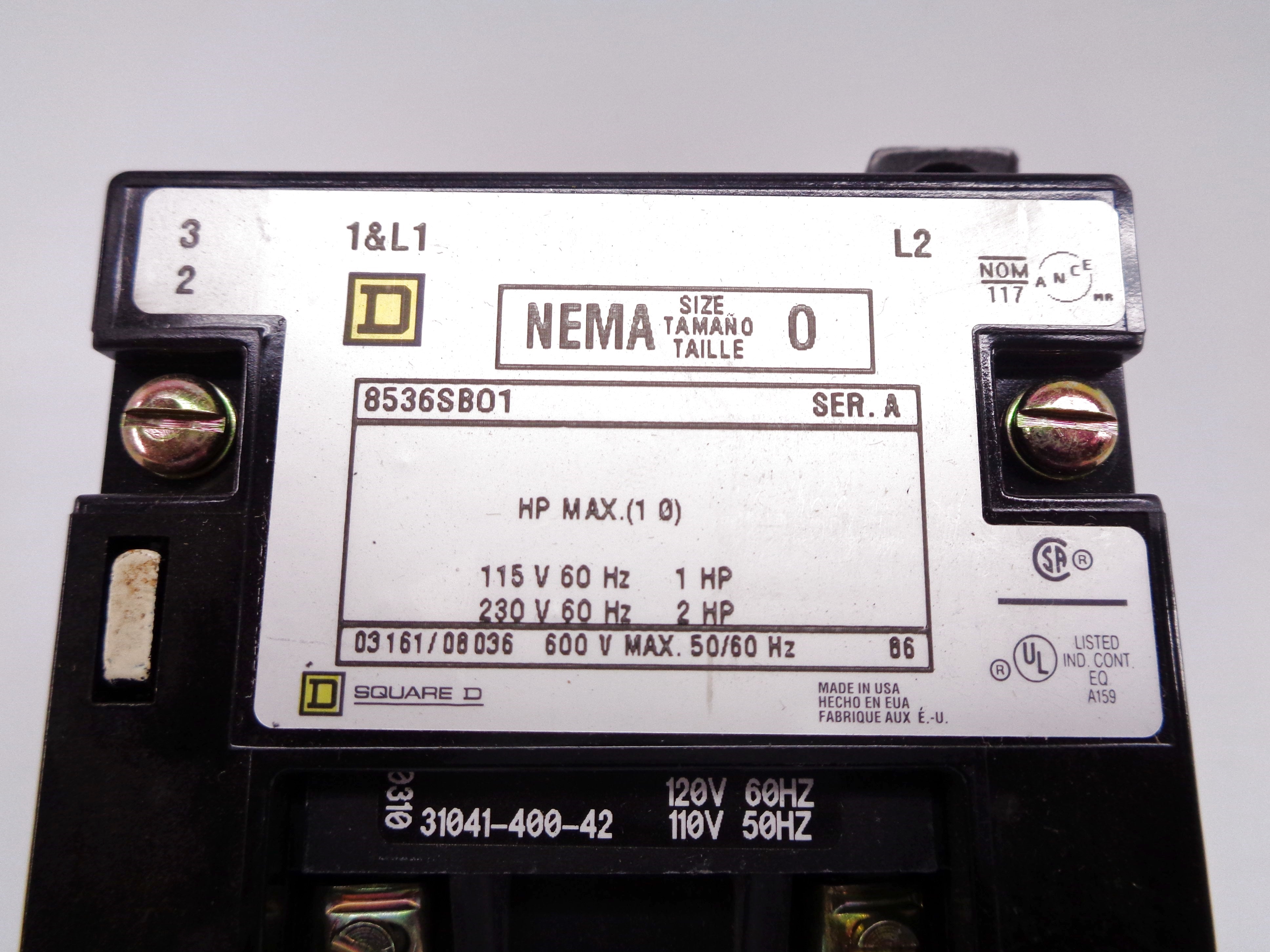 SQUARE D 8536SBO1 SER. A 120V NSNP