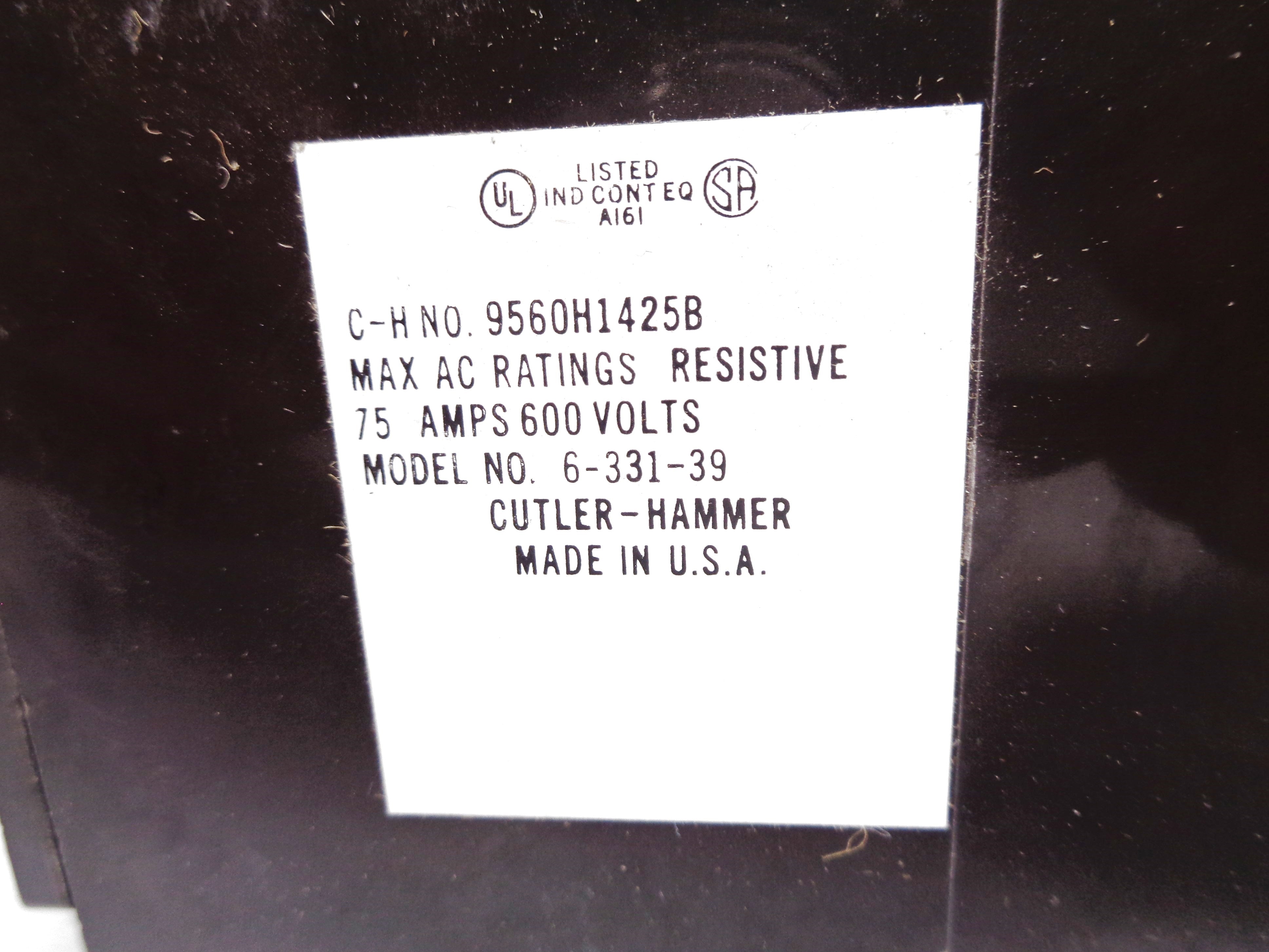 CUTLER HAMMER 9560H1425B 120V NSNP