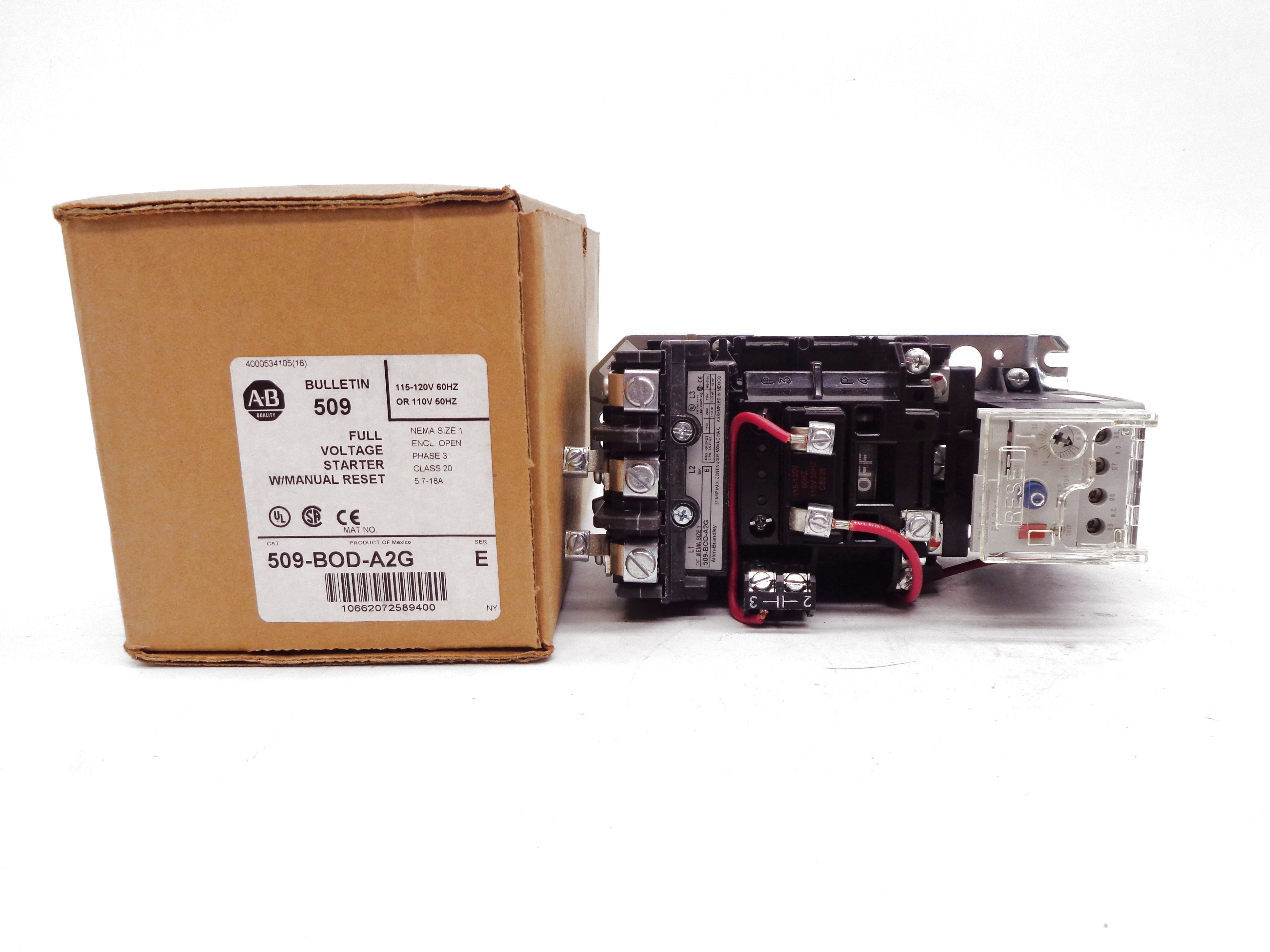 ALLEN BRADLEY 509-BOD-A2G SER. E (BR/WH) NSMP