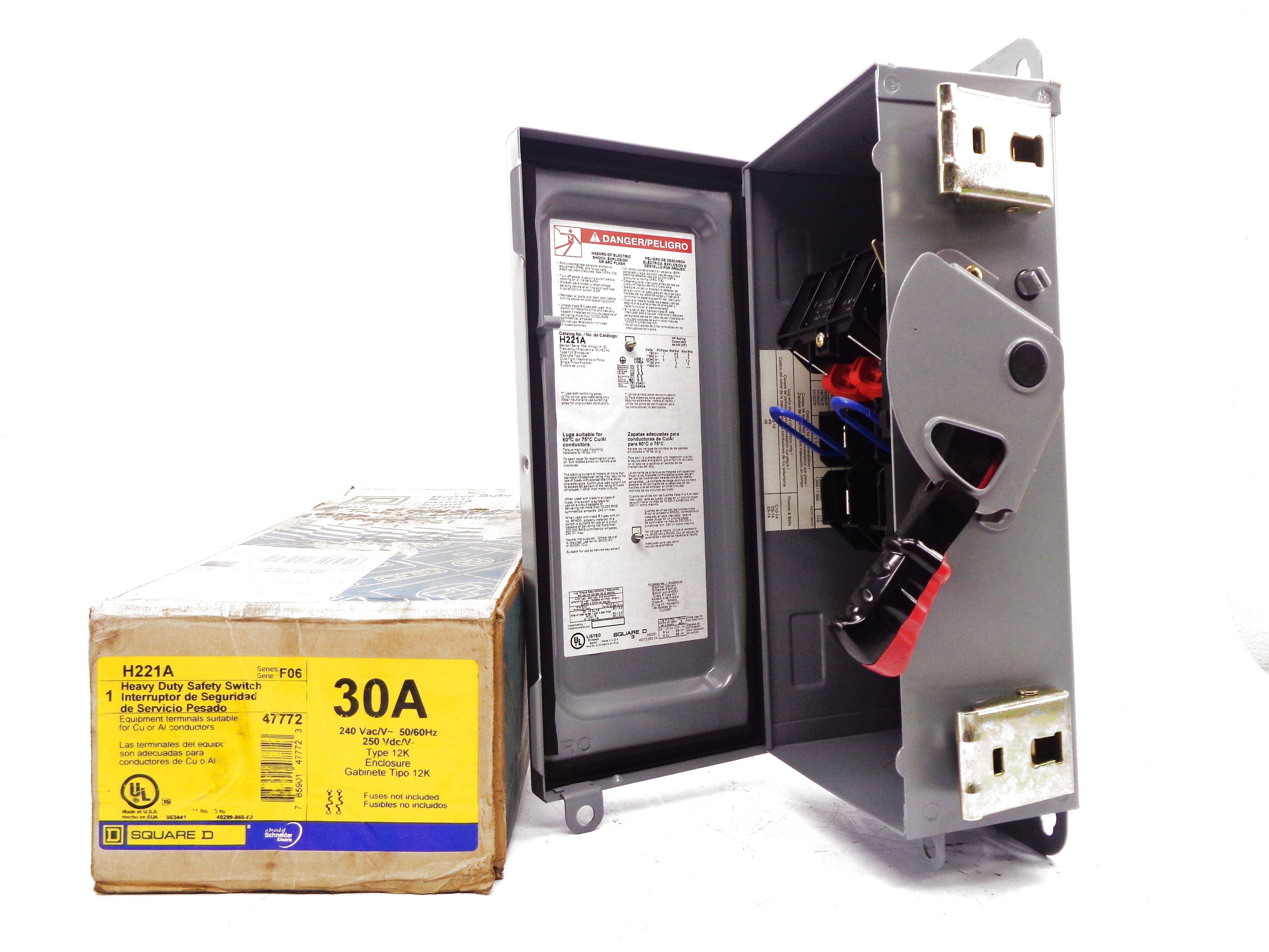SQUARE D H221A SER. F06 250VDC 30A NSMP