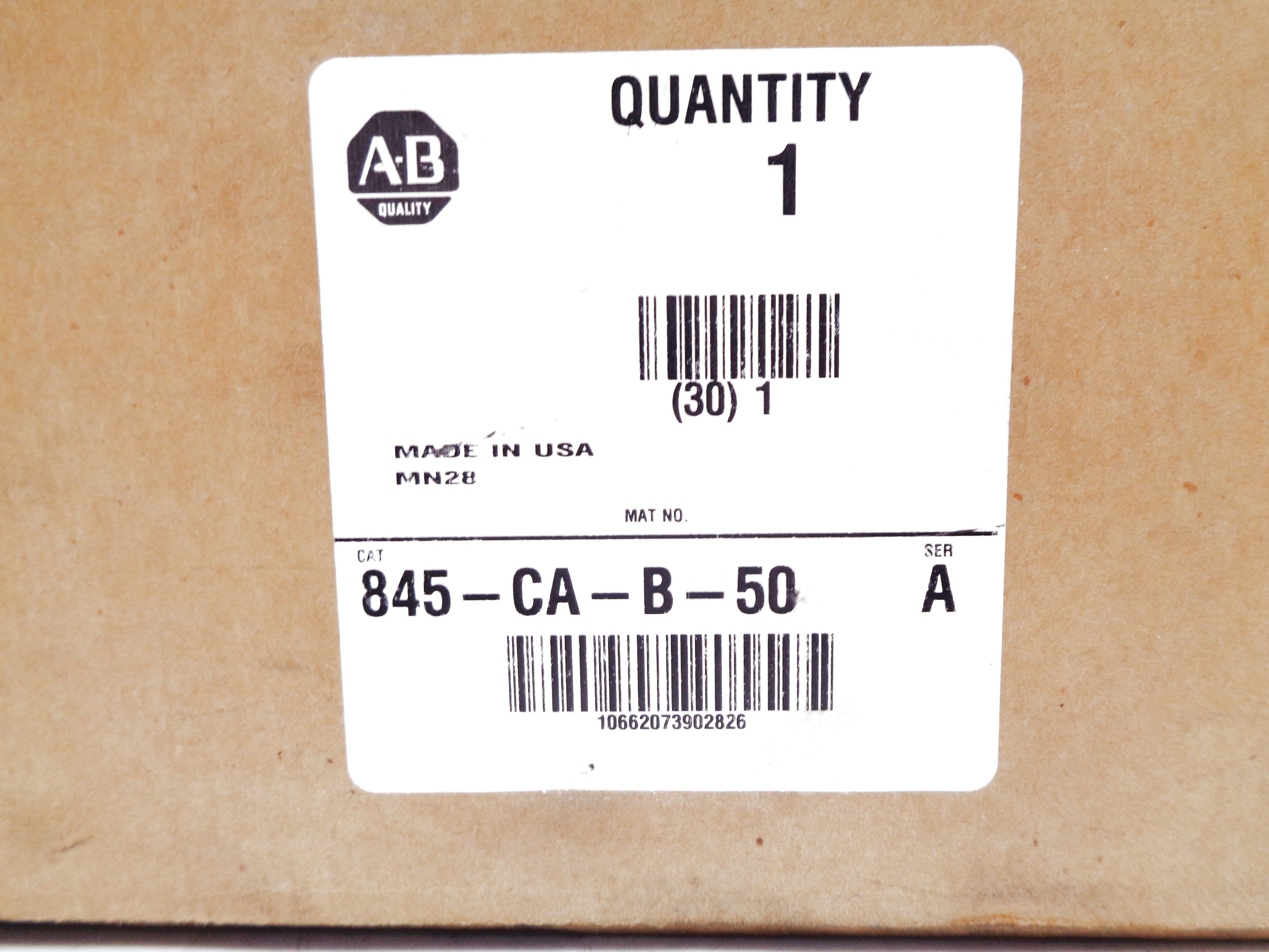 INDUSTRIAL SPARE PART 845-CA-B-50 SER. A (BR/WH) NSMP