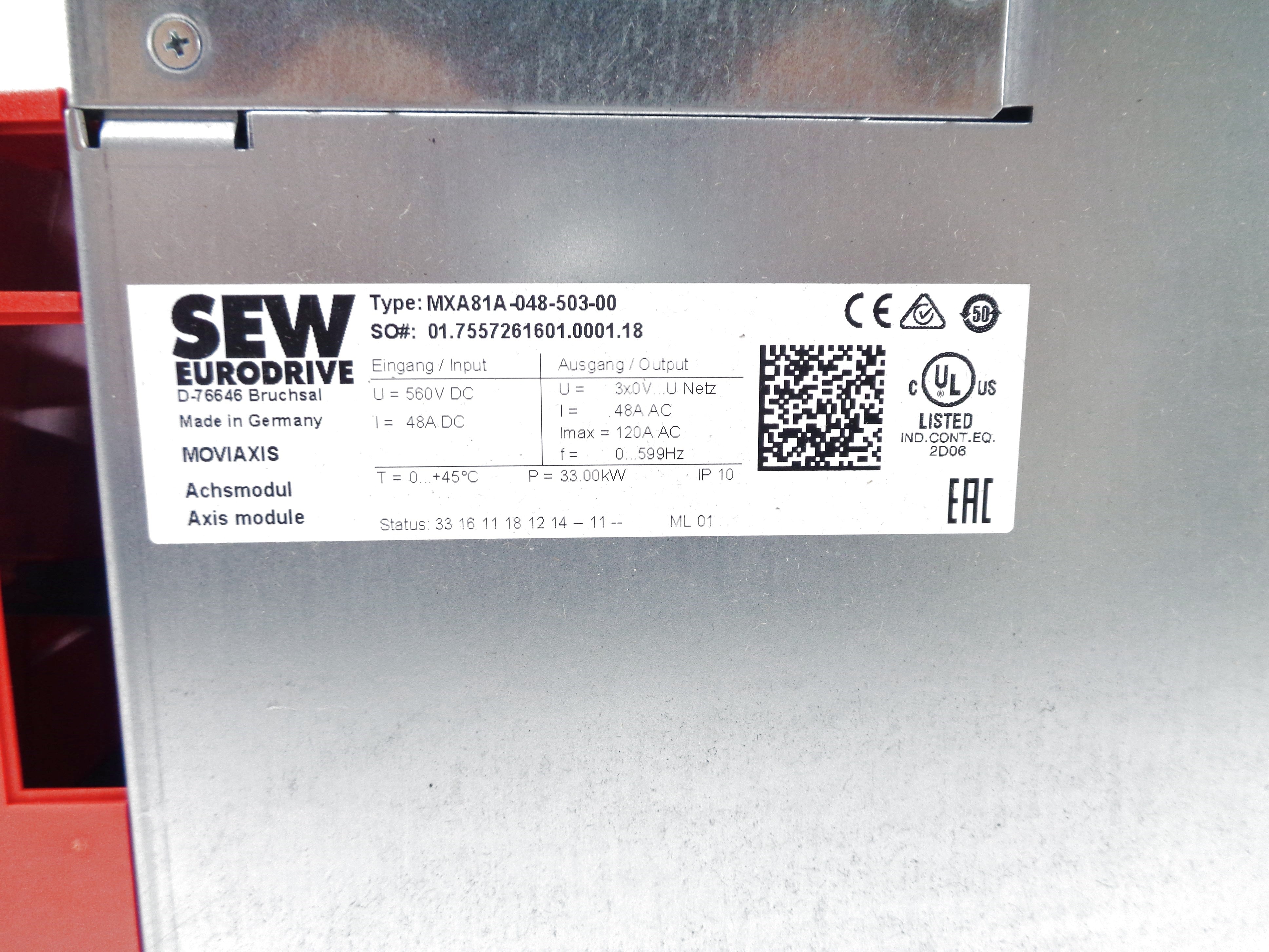 SEW EURODRIVE MXA81A-048-503-00 NSNP