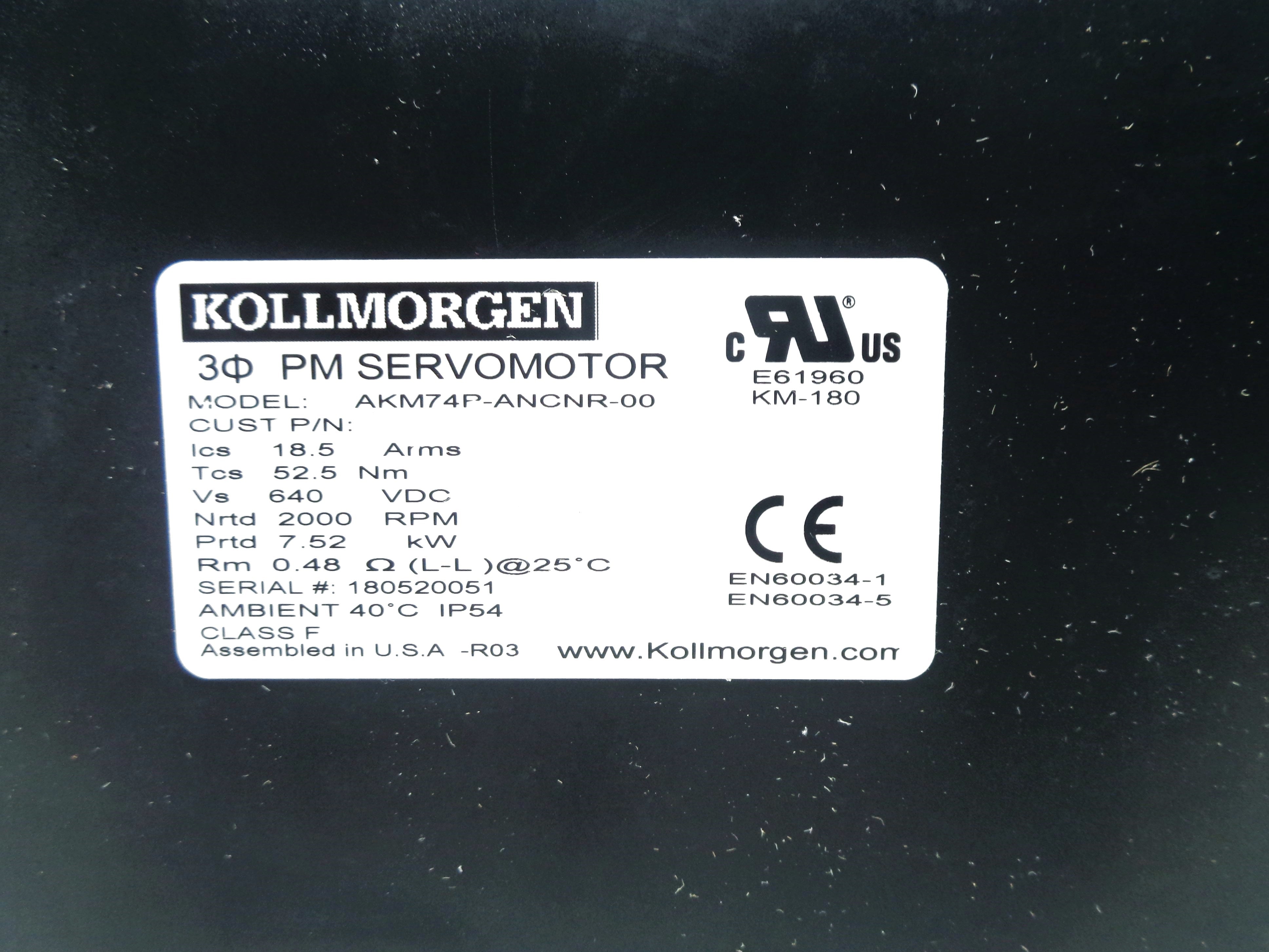 KOLLMORGEN AKM74P-ANCNR-00 NSNP