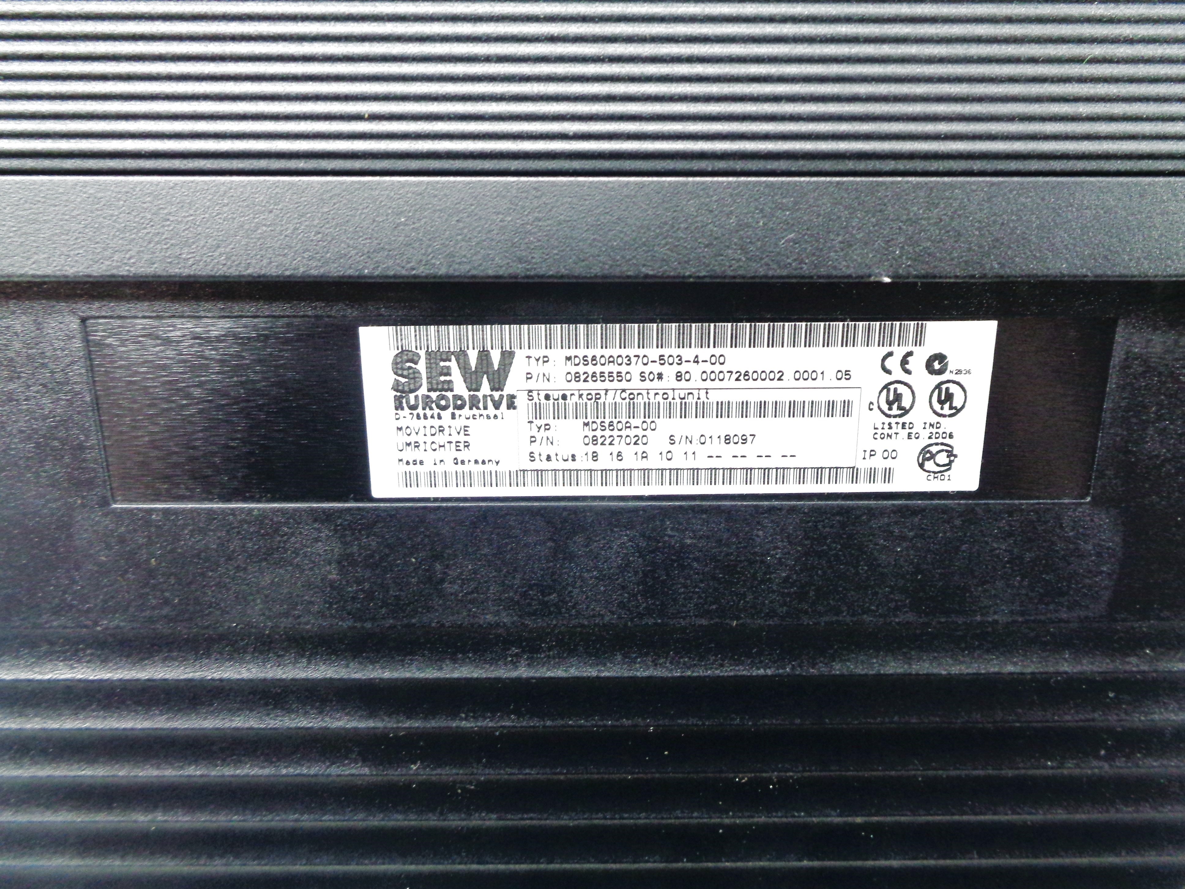 SEW EURODRIVE MDS60A0370-503-4-00 UNMP