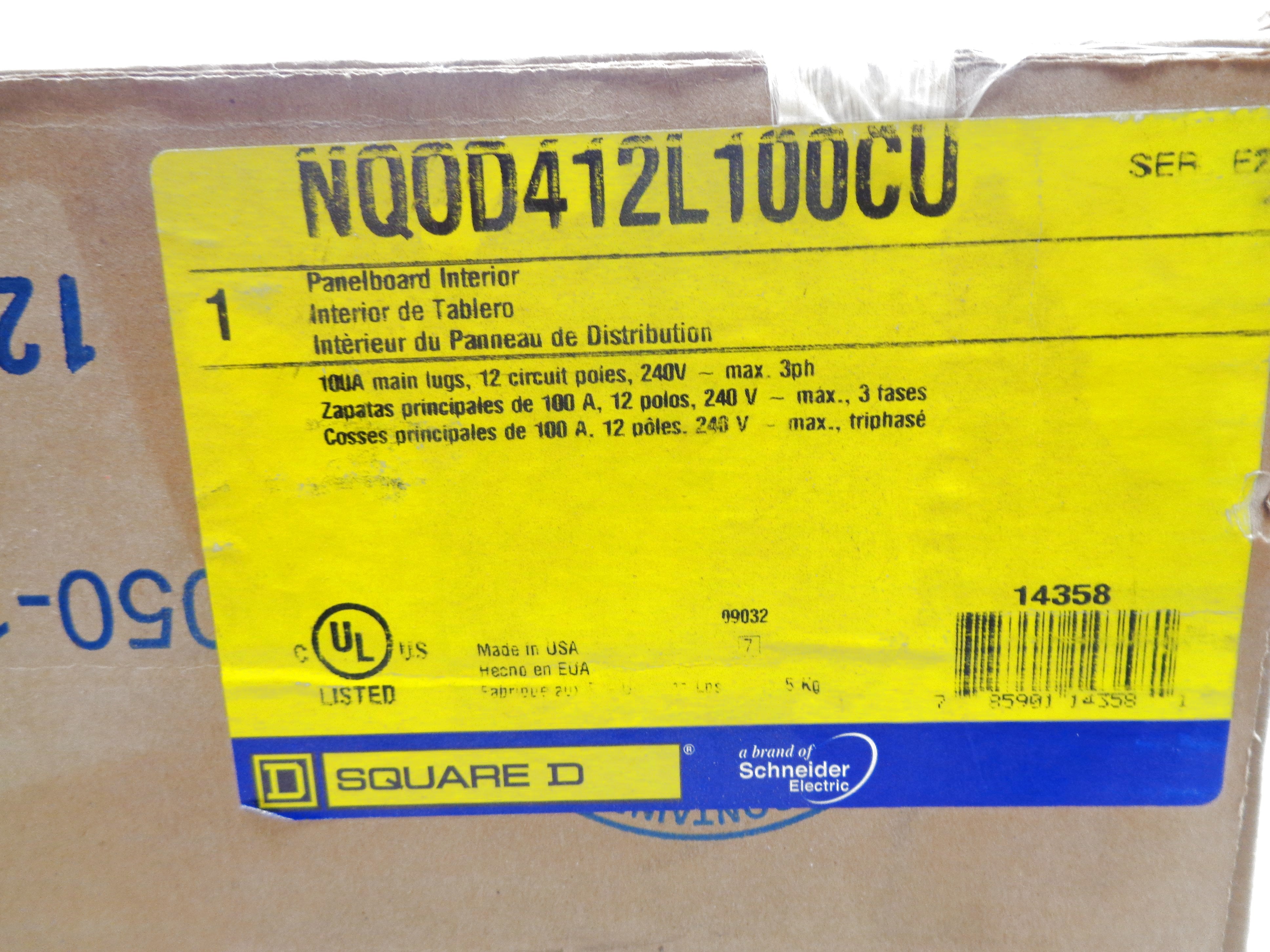 SQUARE D NQOD412L100CU SER. E2 240V 100A NSMP