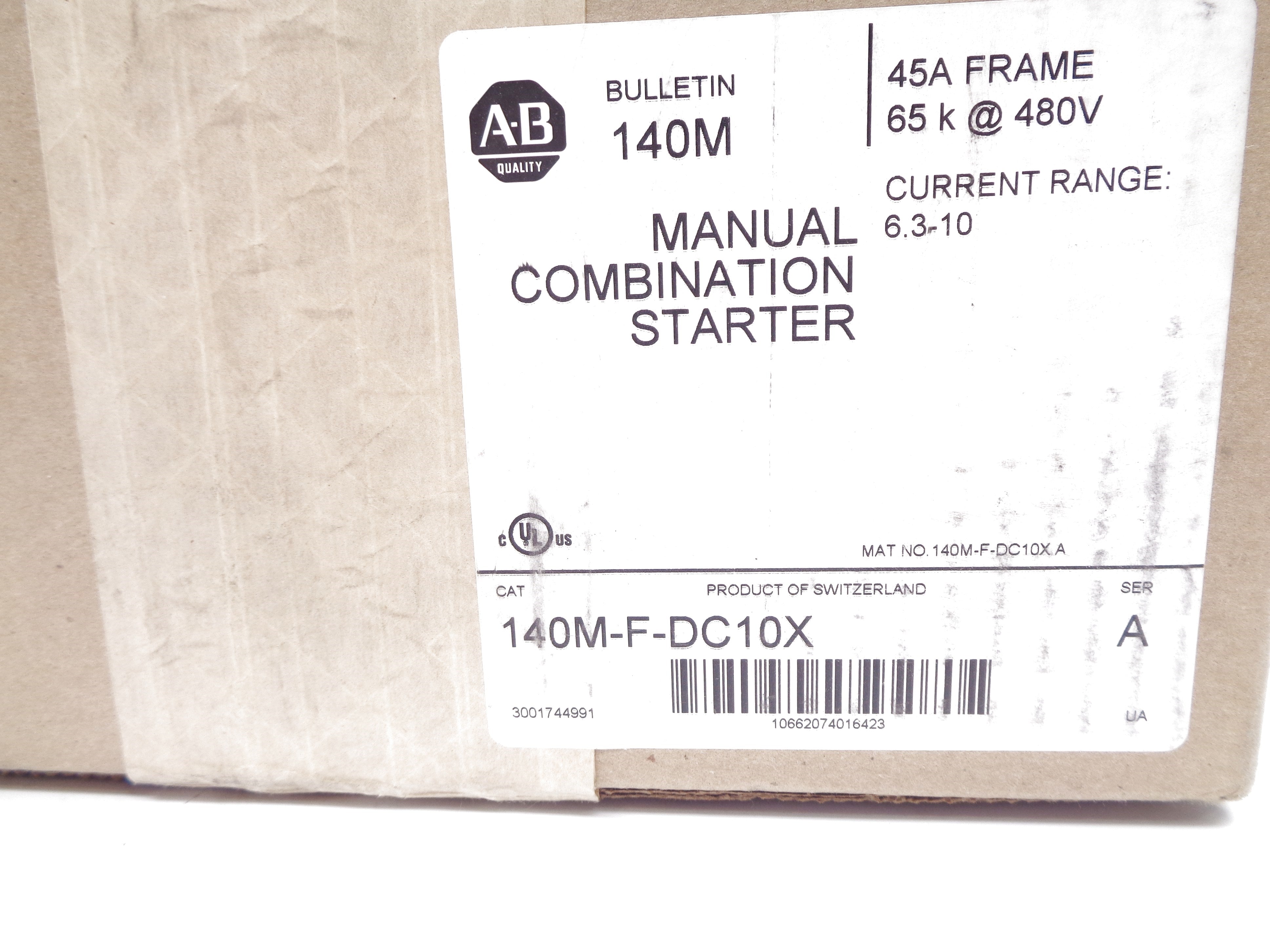 ALLEN BRADLEY 140M-F-DC10X SER. A (BR/WH) NSMP