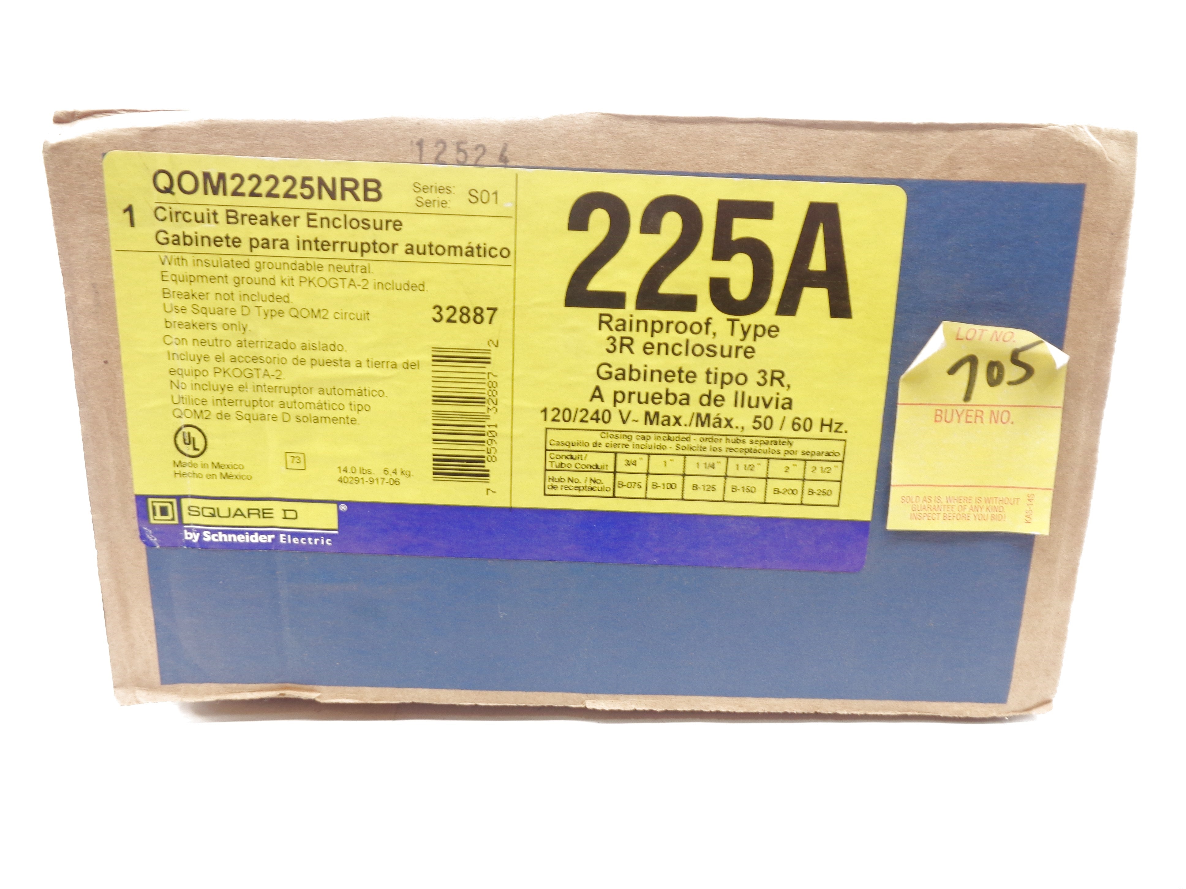 SQUARE D QOM22225NRB SER. S01 NSMP