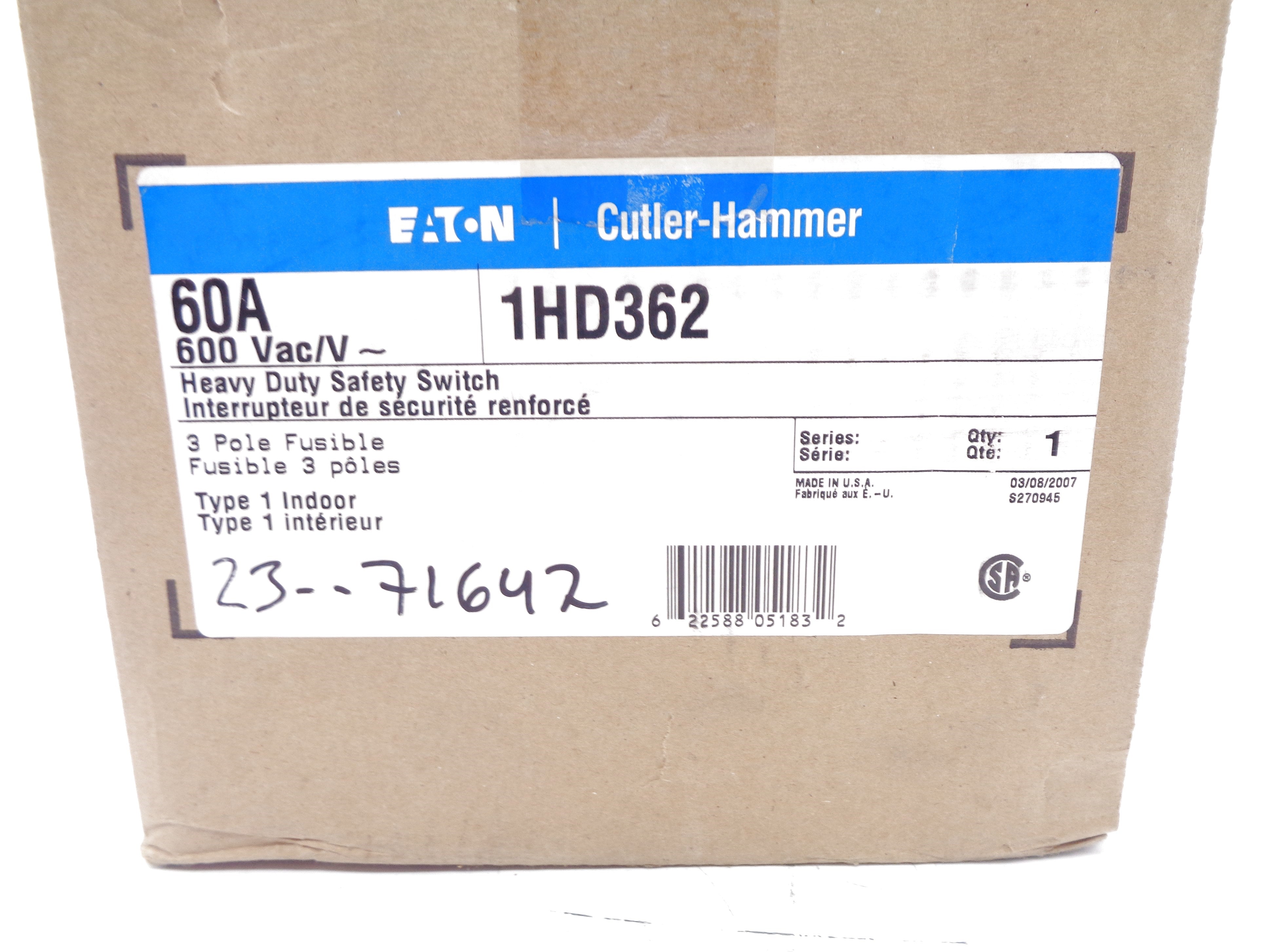 CUTLER HAMMER 1HD362 NSMP