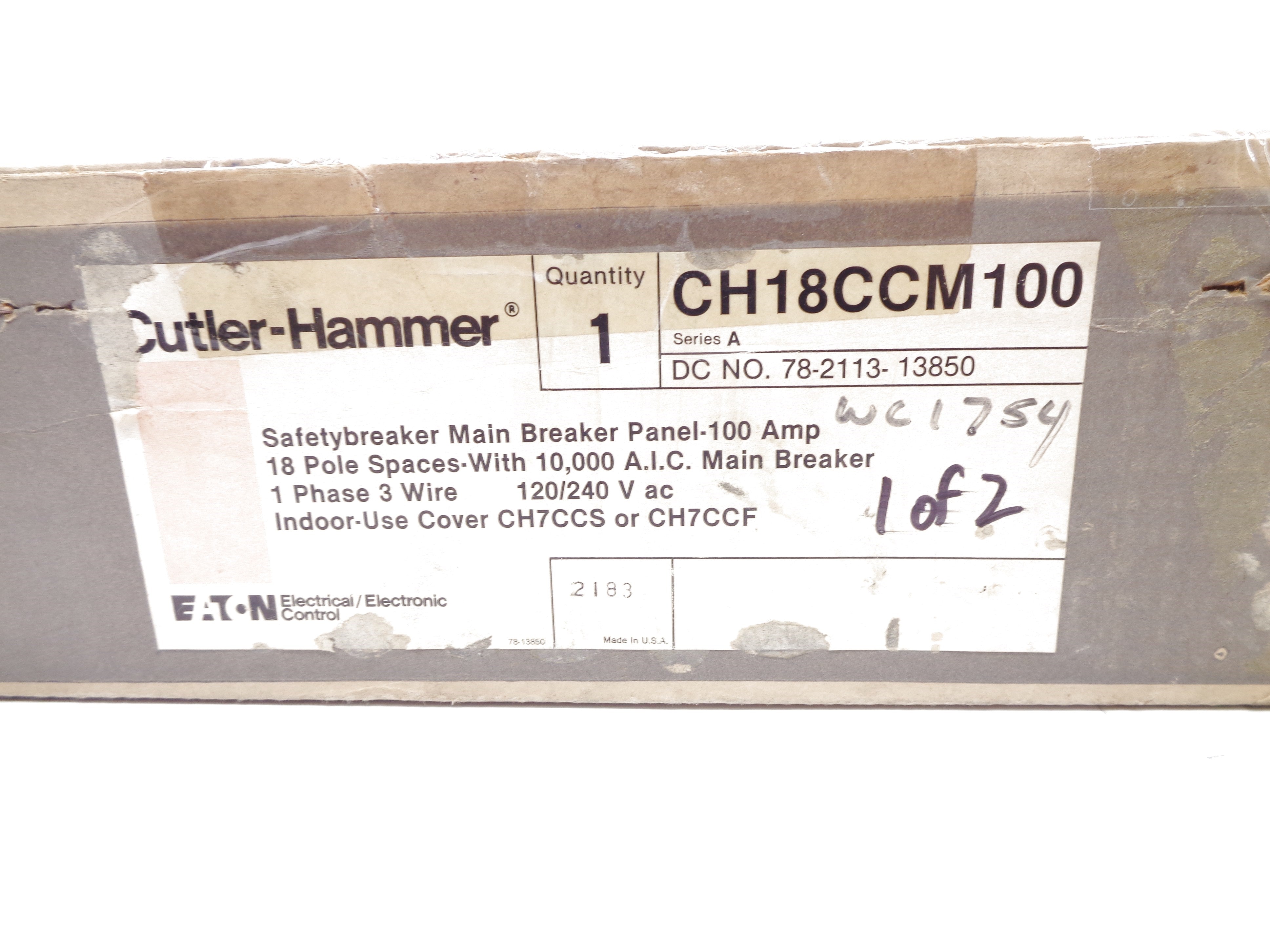 CUTLER HAMMER CH18CCM100 SER. A NSMP