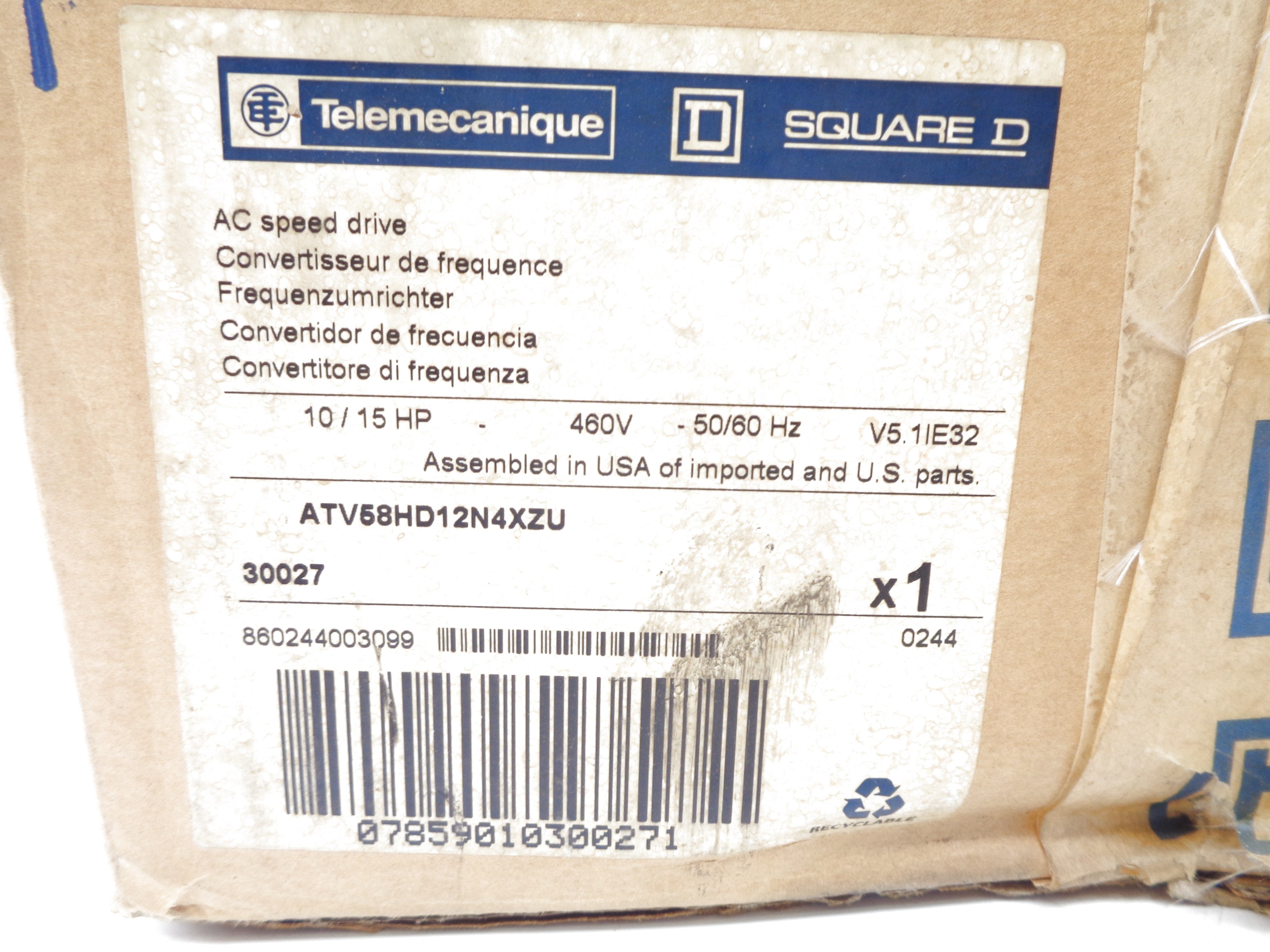 TELEMECANIQUE ATV58HD12N4XZU NSMP