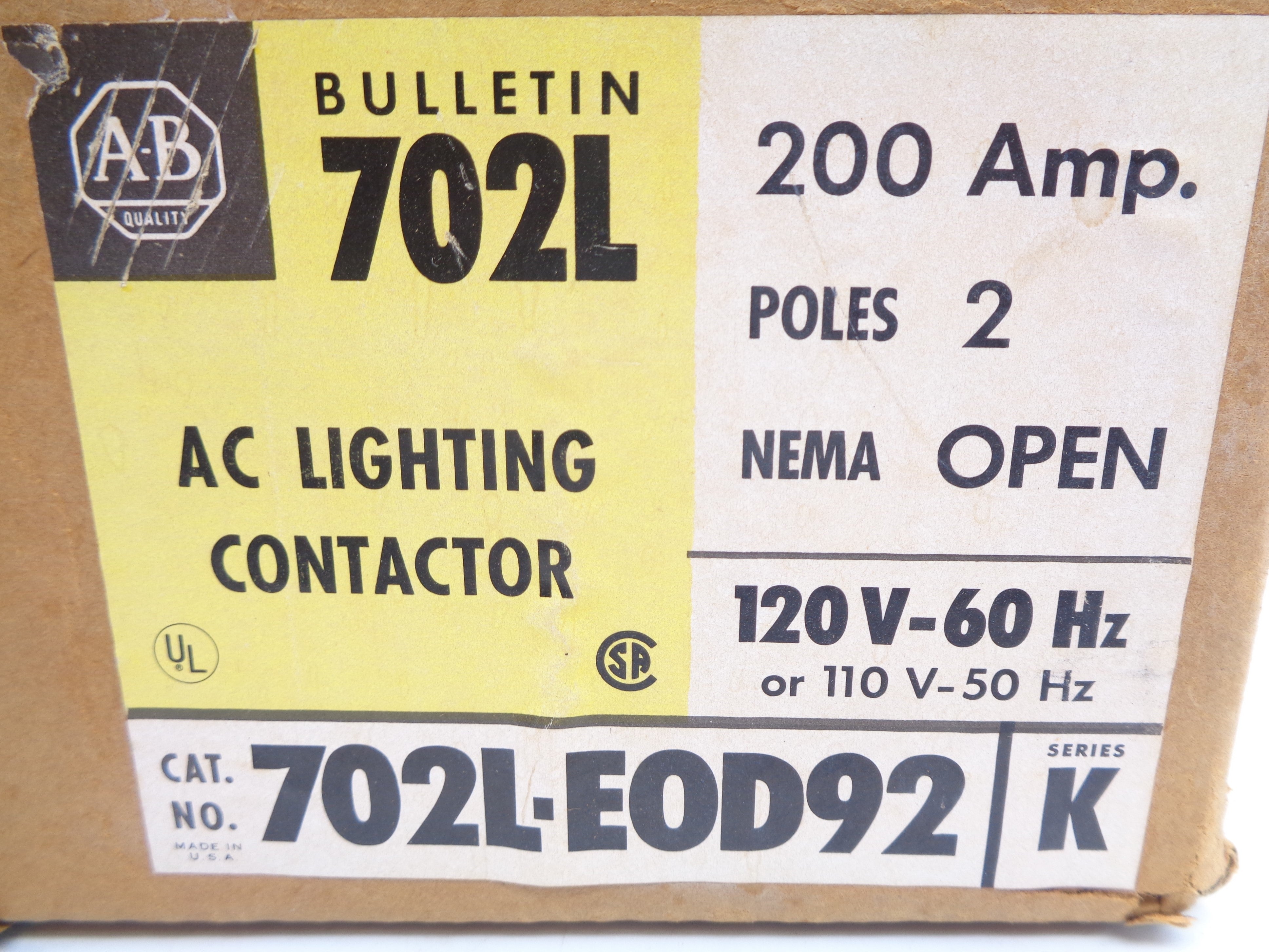 INDUSTRIAL SPARE PART 702L-EOD92 SER. K 120V (BR/YL) NSMP