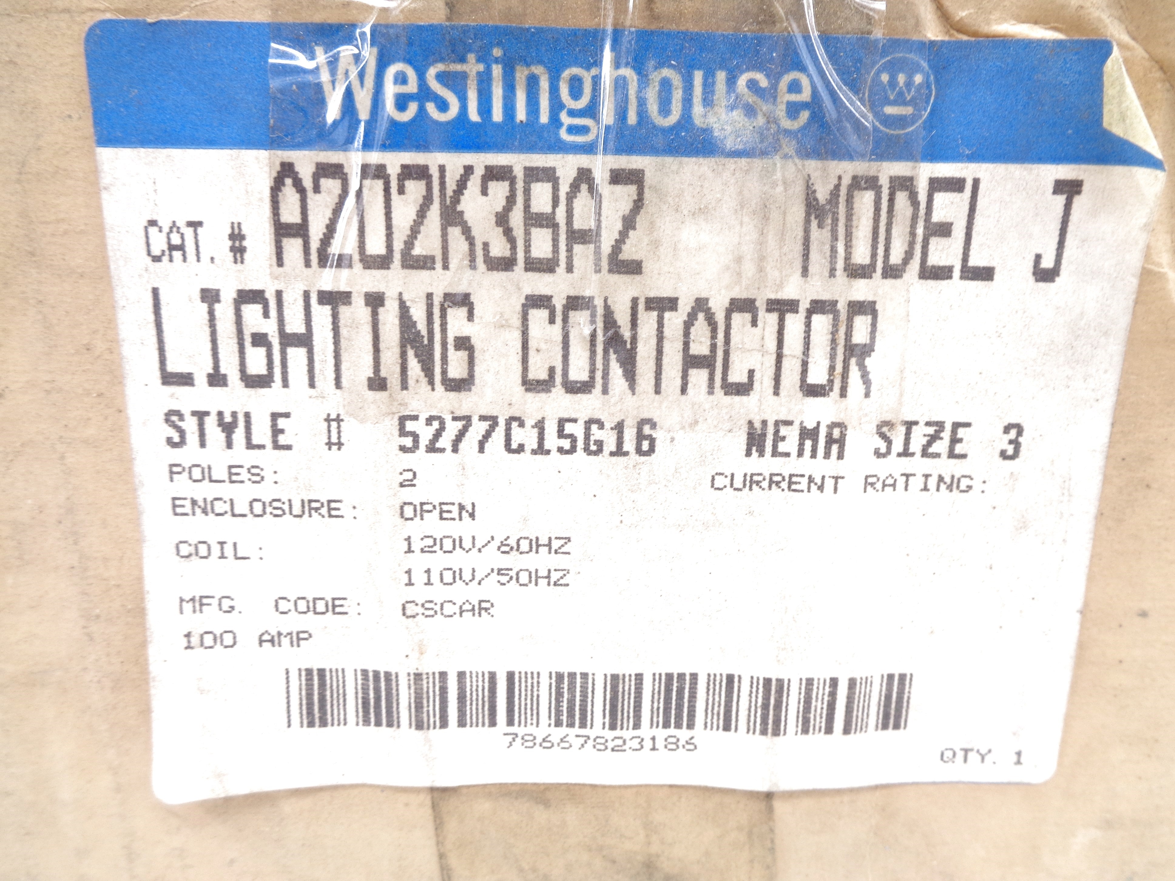 WESTINGHOUSE A202K3BAZ 120V NSMP