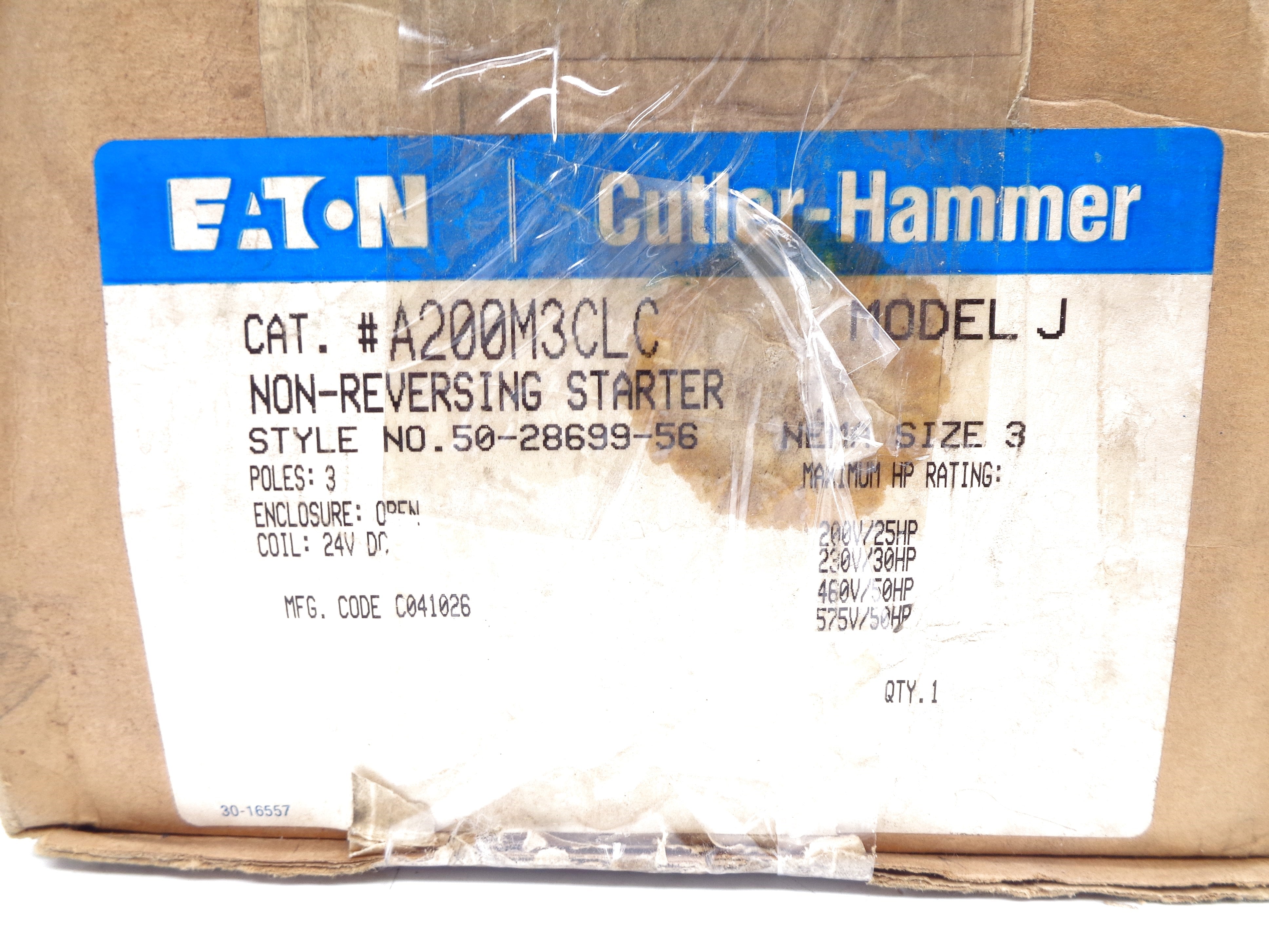 CUTLER HAMMER A200M3CLC NSMP