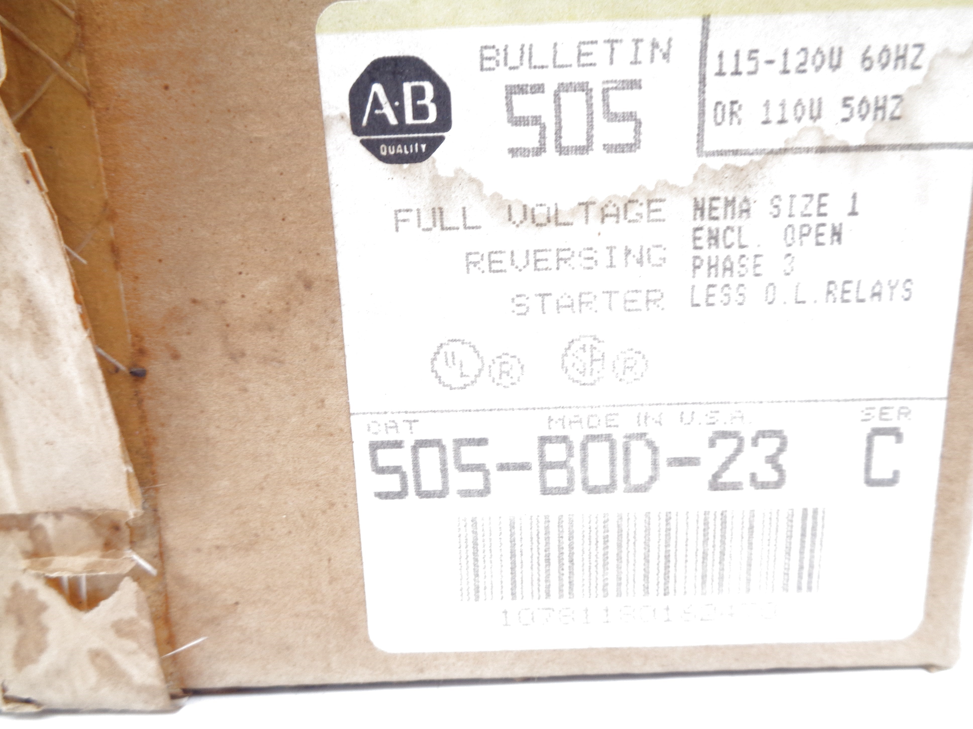ALLEN BRADLEY 505-BOD-23 SER. C (BR/YL) NSMP