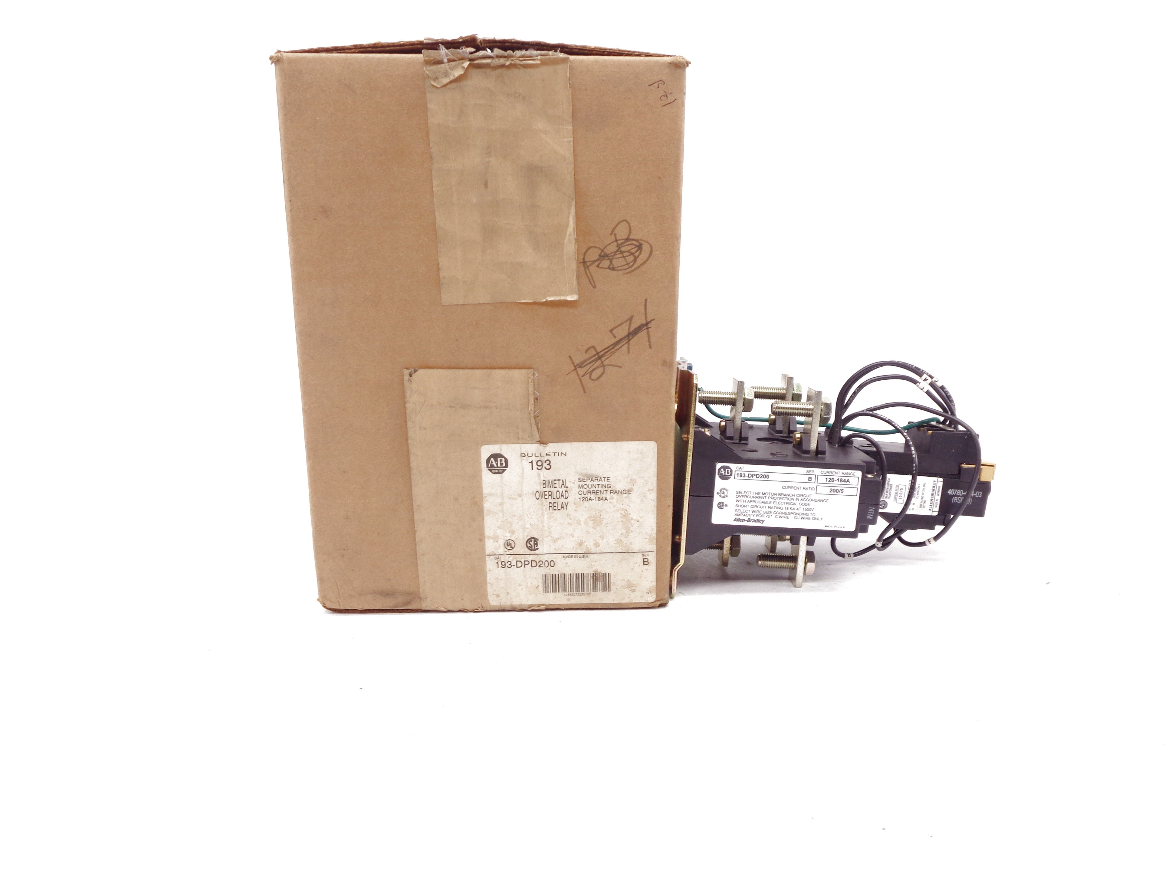 ALLEN BRADLEY 193-DPD200 SER. B 120-184A (BR/WH) NSMP