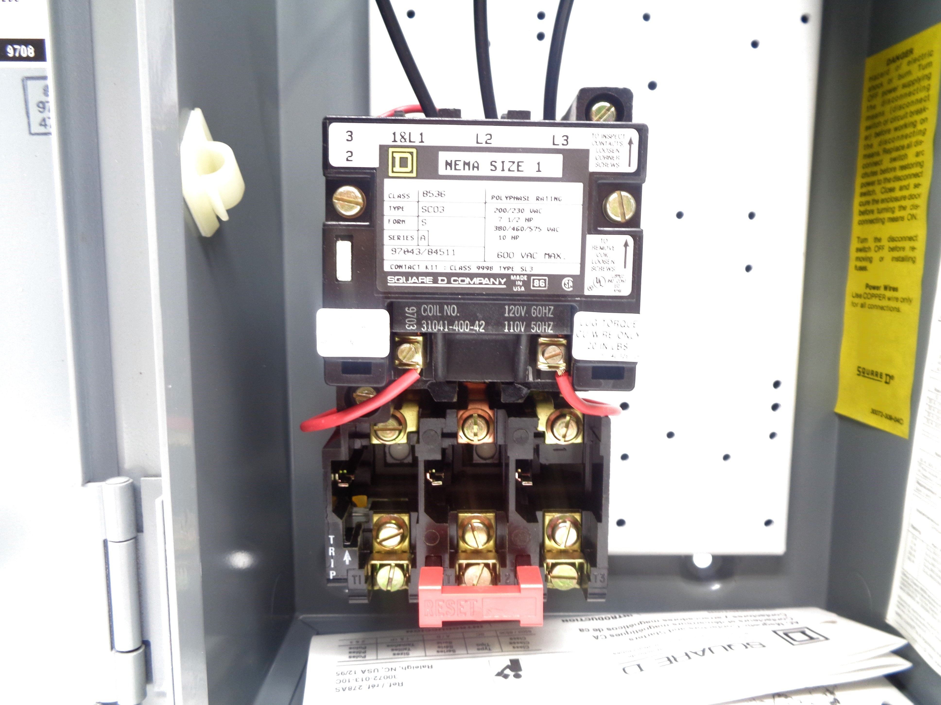 SQUARE D 8538SCG11 SER. D NSNP