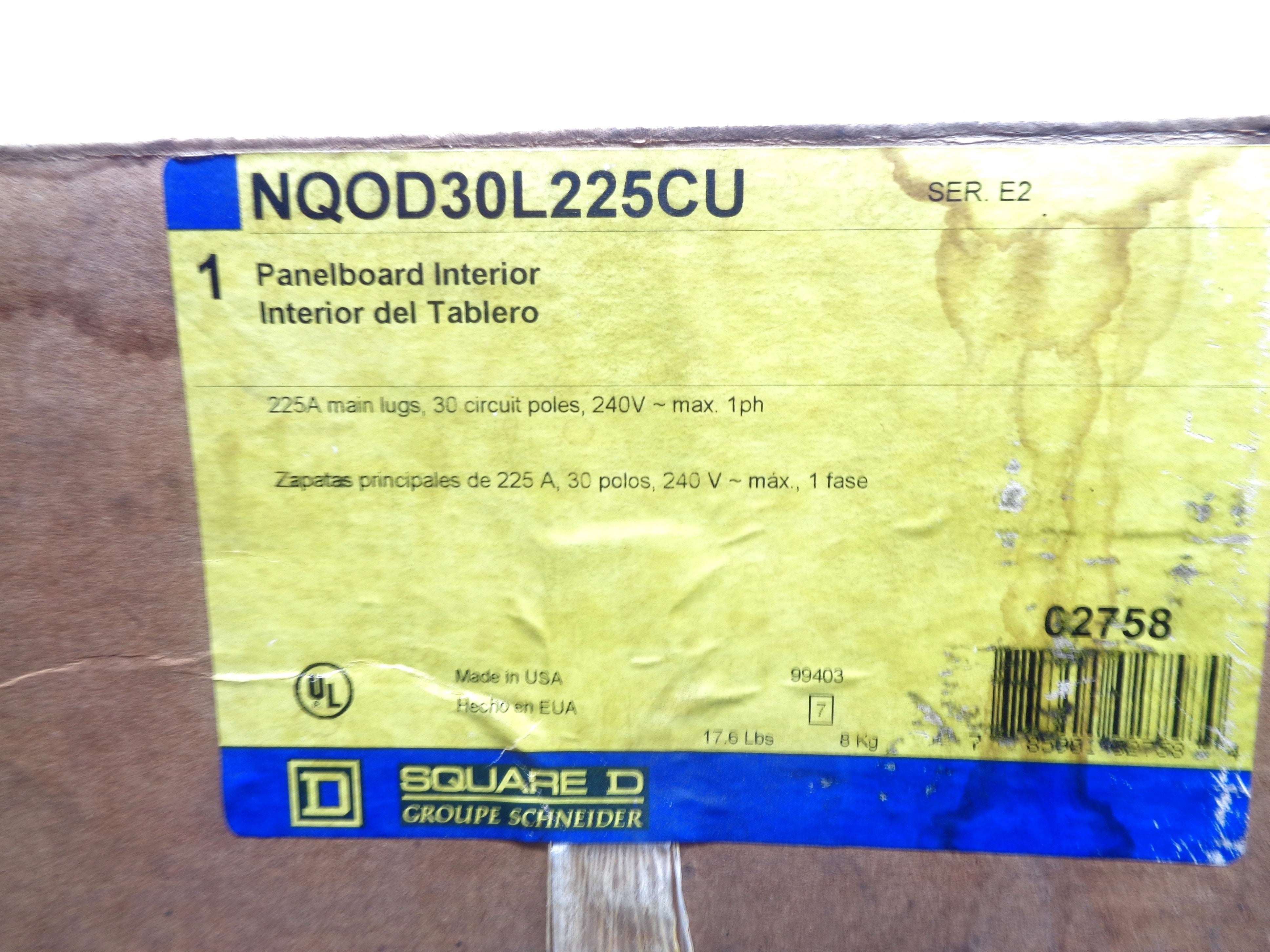 SQUARE D NQOD30L225CU SER. E2 NSMP
