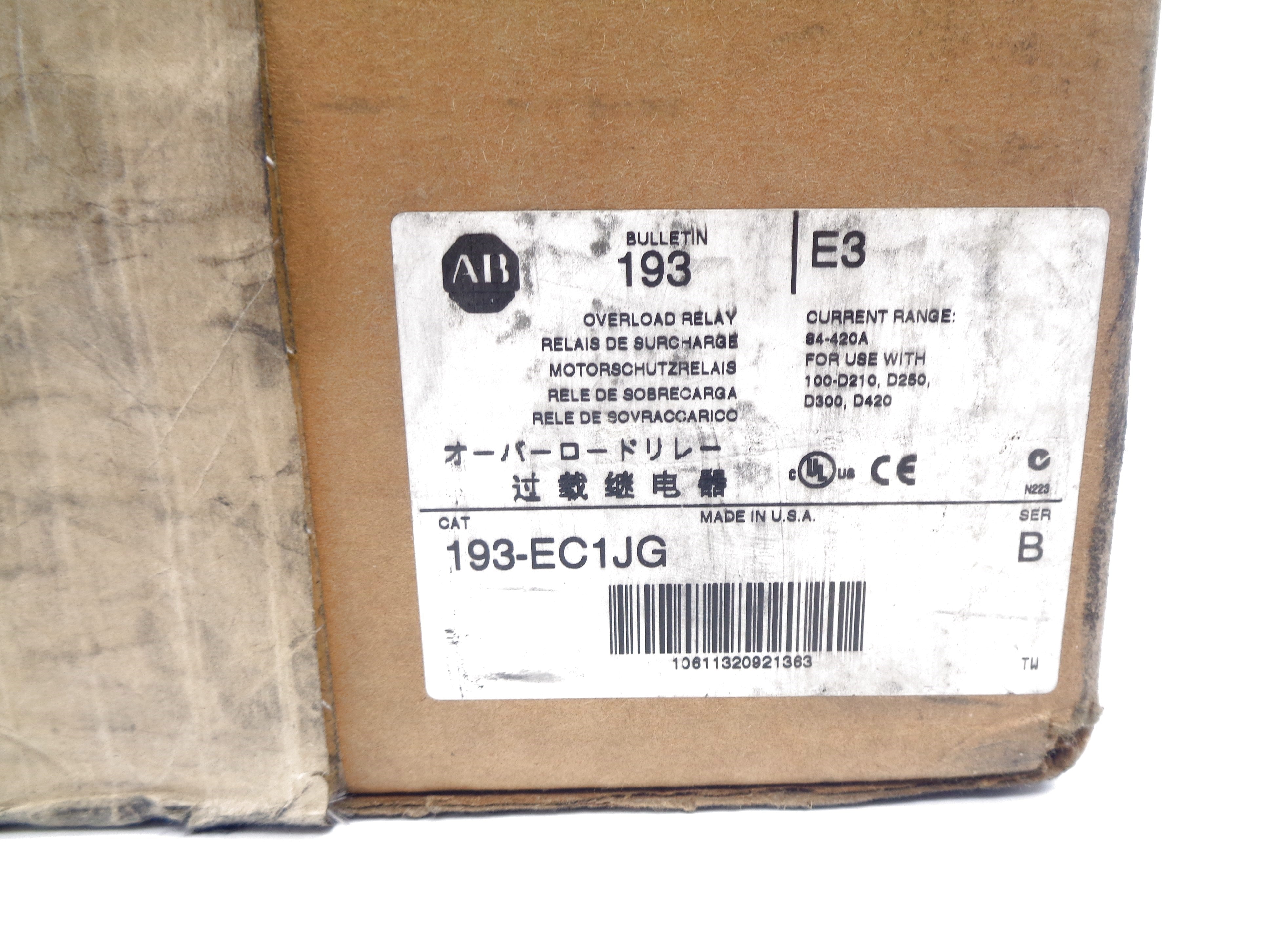 INDUSTRIAL SPARE PART 193-EC1JG SER. B 84-420A (BR/WH) NSMP