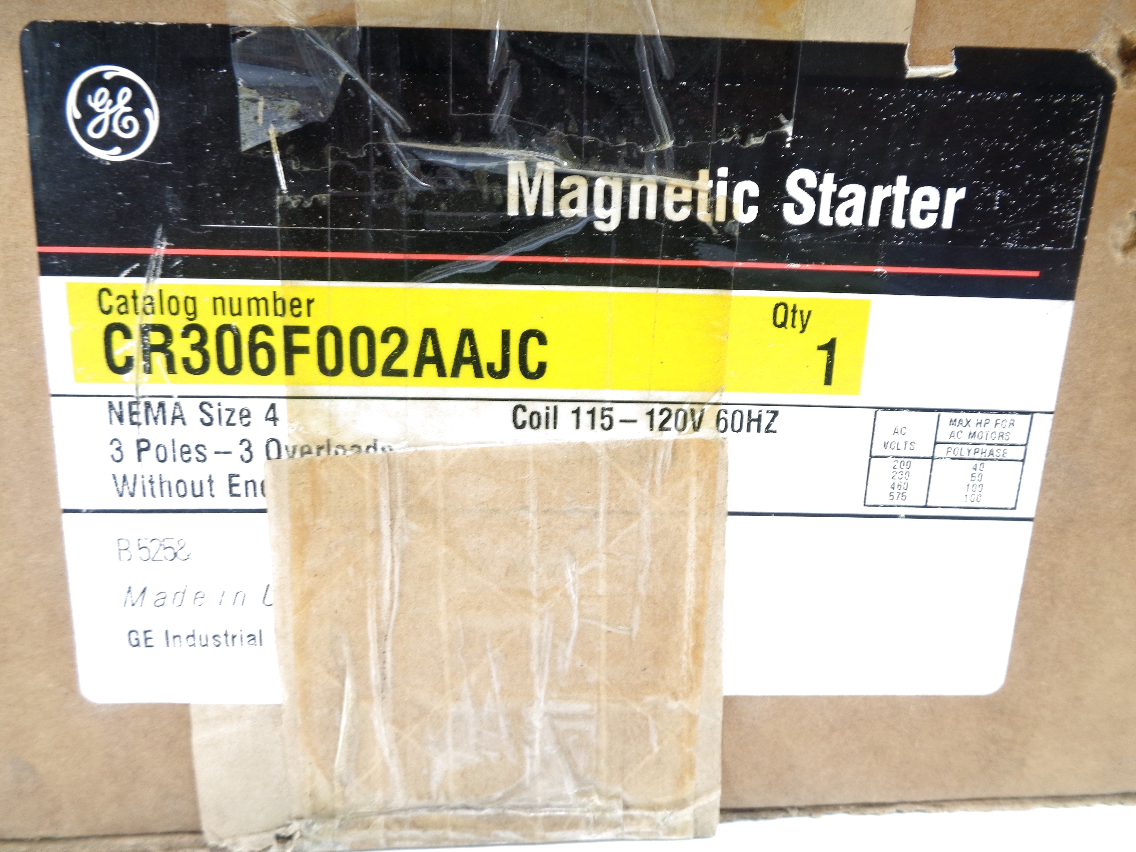 GENERAL ELECTRIC CR306F002AAJC NSMP