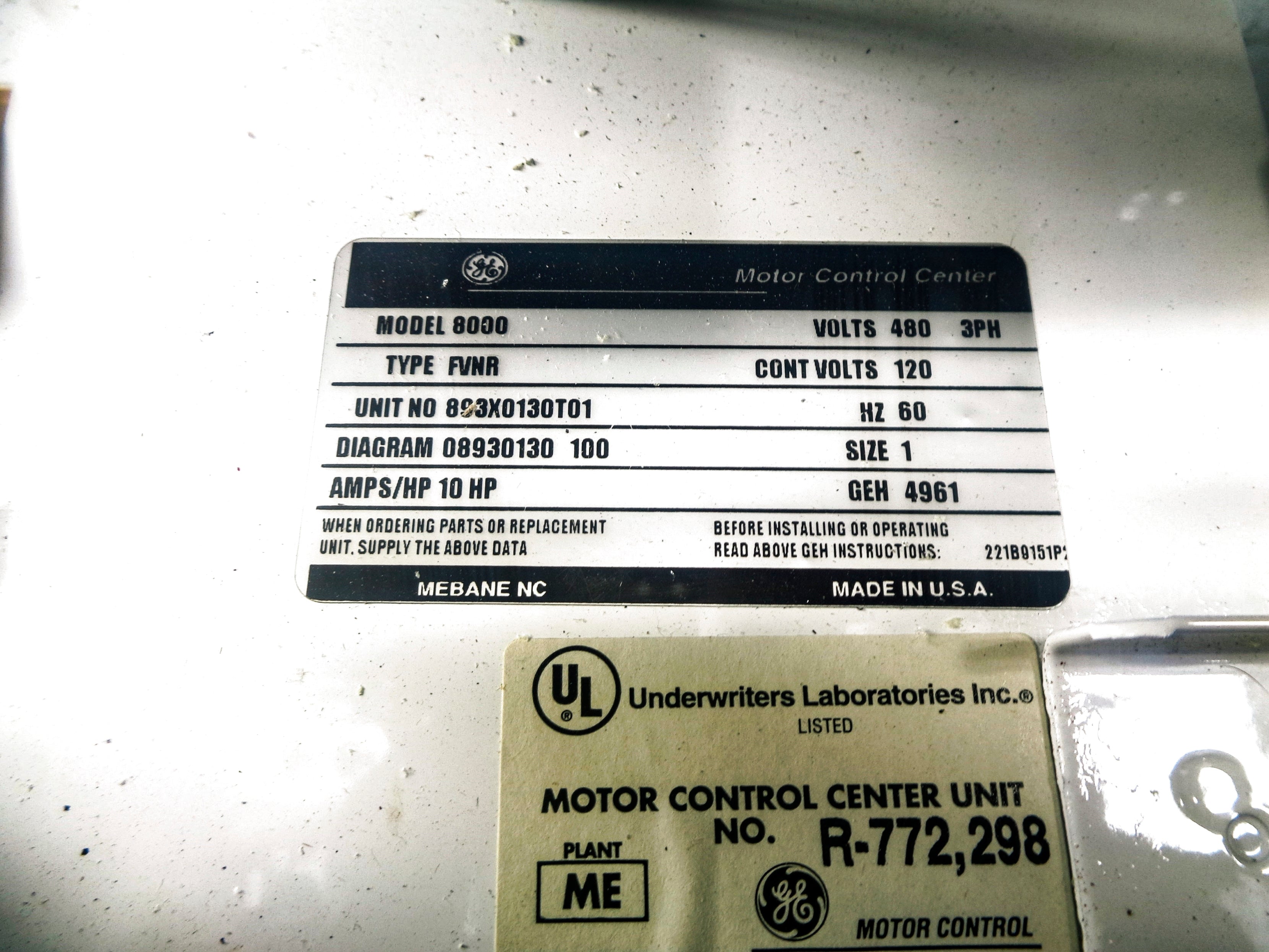 GENERAL ELECTRIC 8000FVNR NSNP