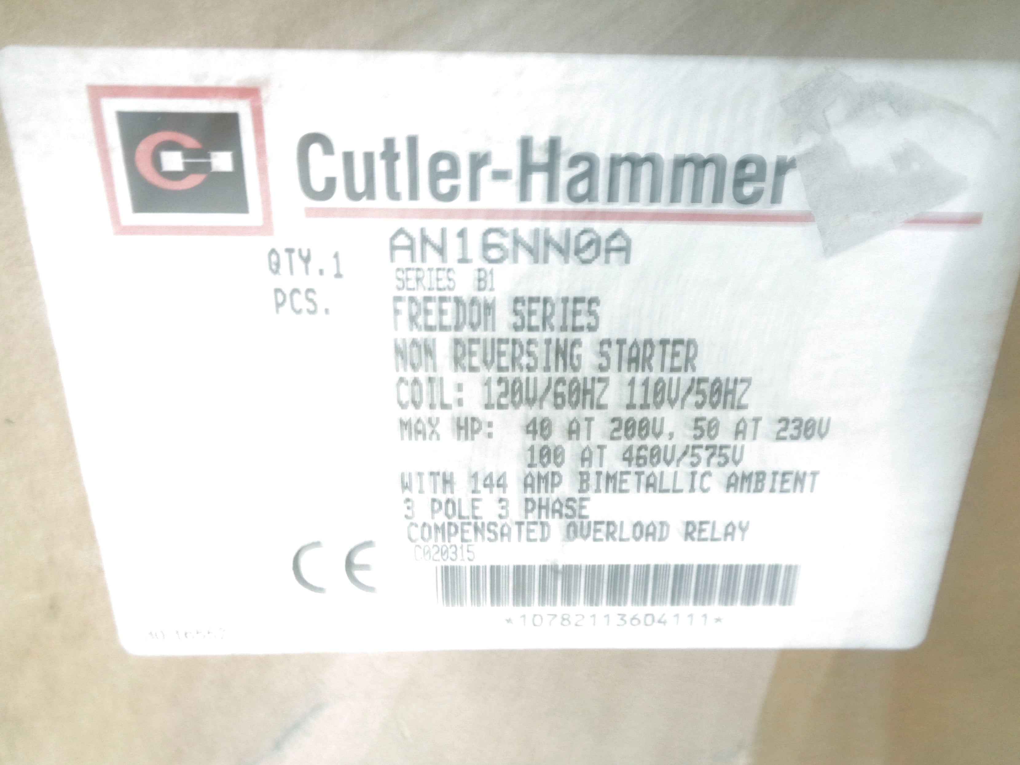 CUTLER HAMMER AN16NN0A SER. B1 NSMP