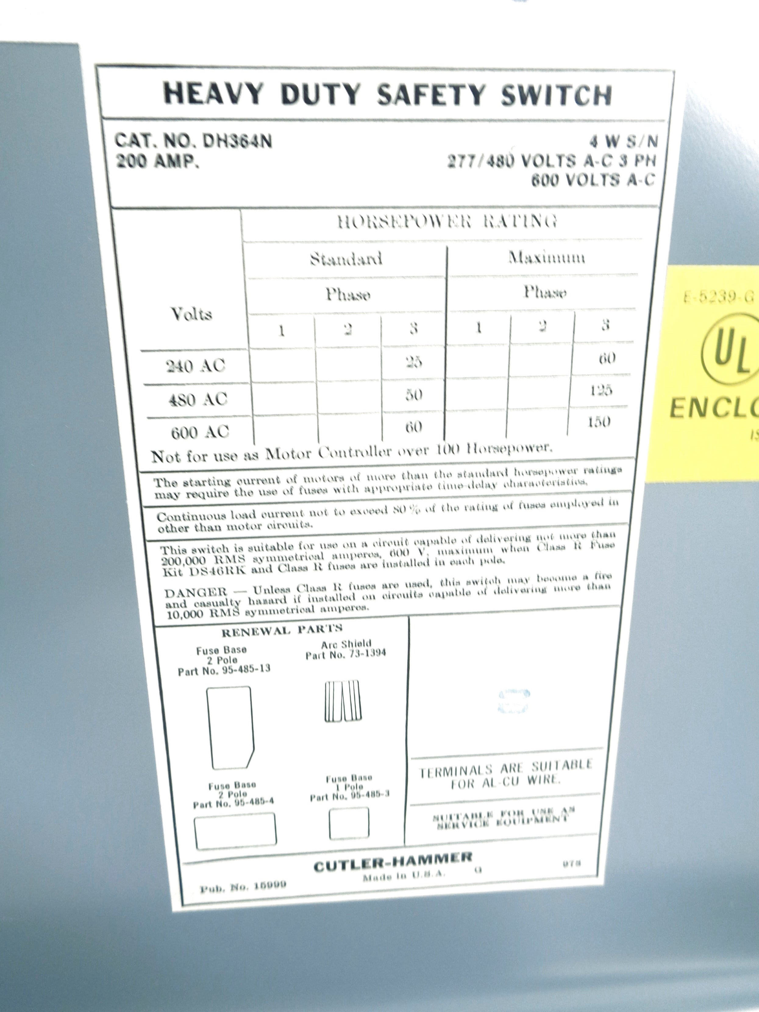 SQUARE D DH364N NSNP