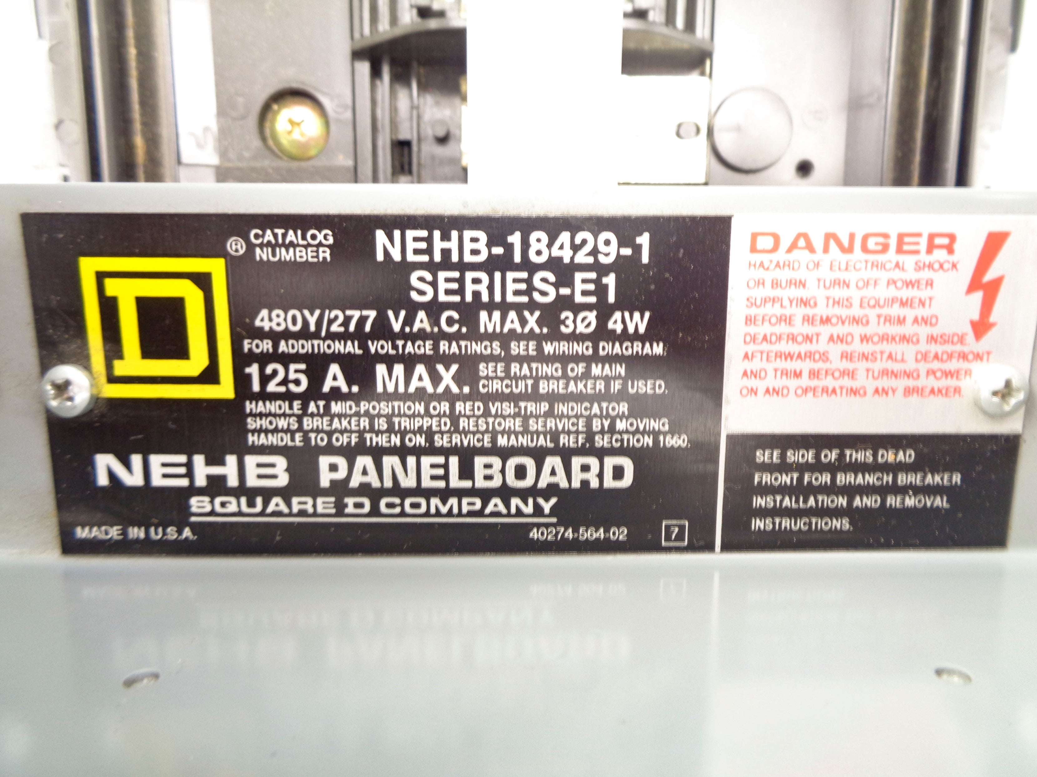 SQUARE D NEHB-18429-1 SER. E1 NSNP