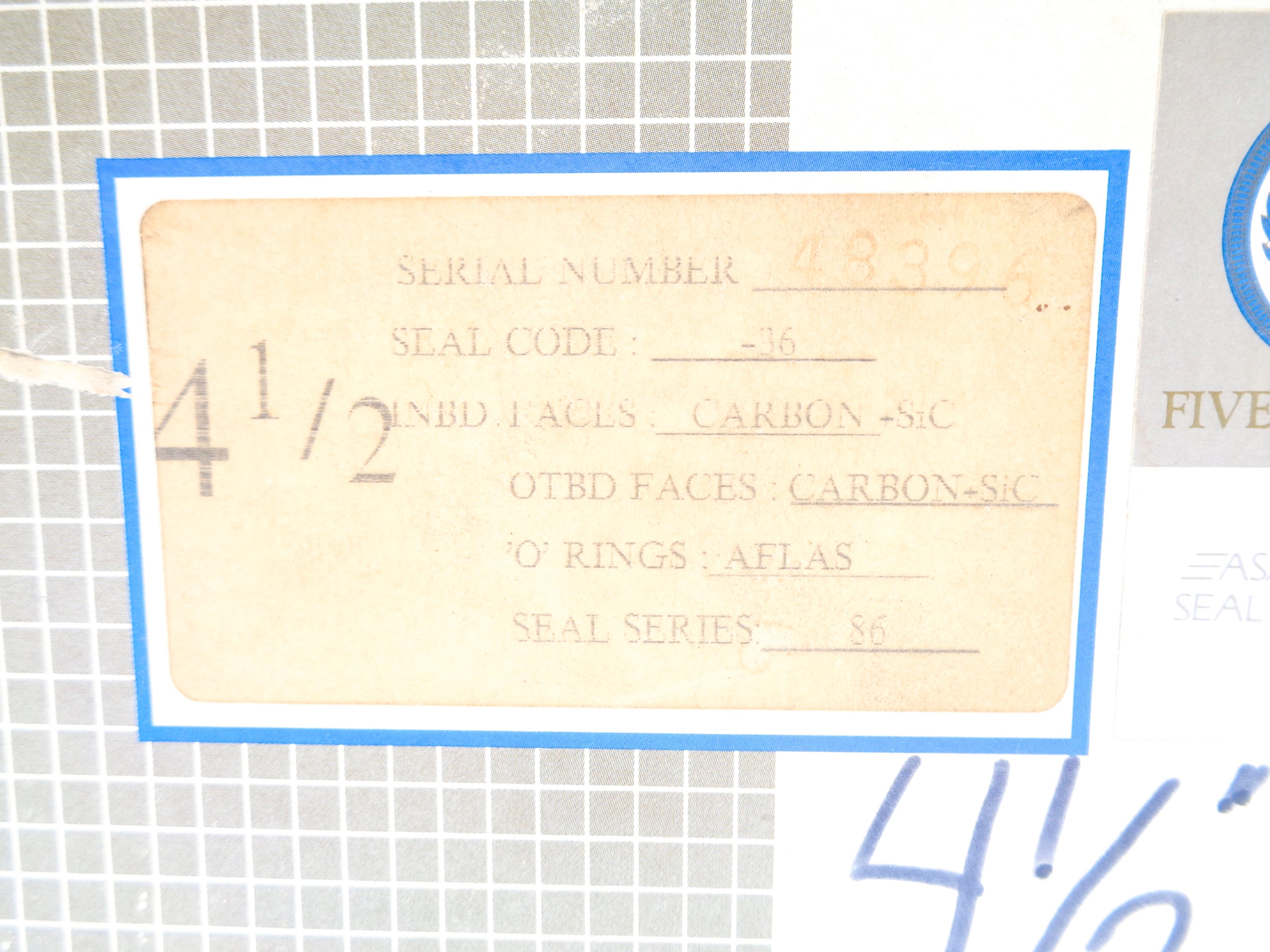 FIVE STAR SEAL 4S38820 SER. 86 NSMP