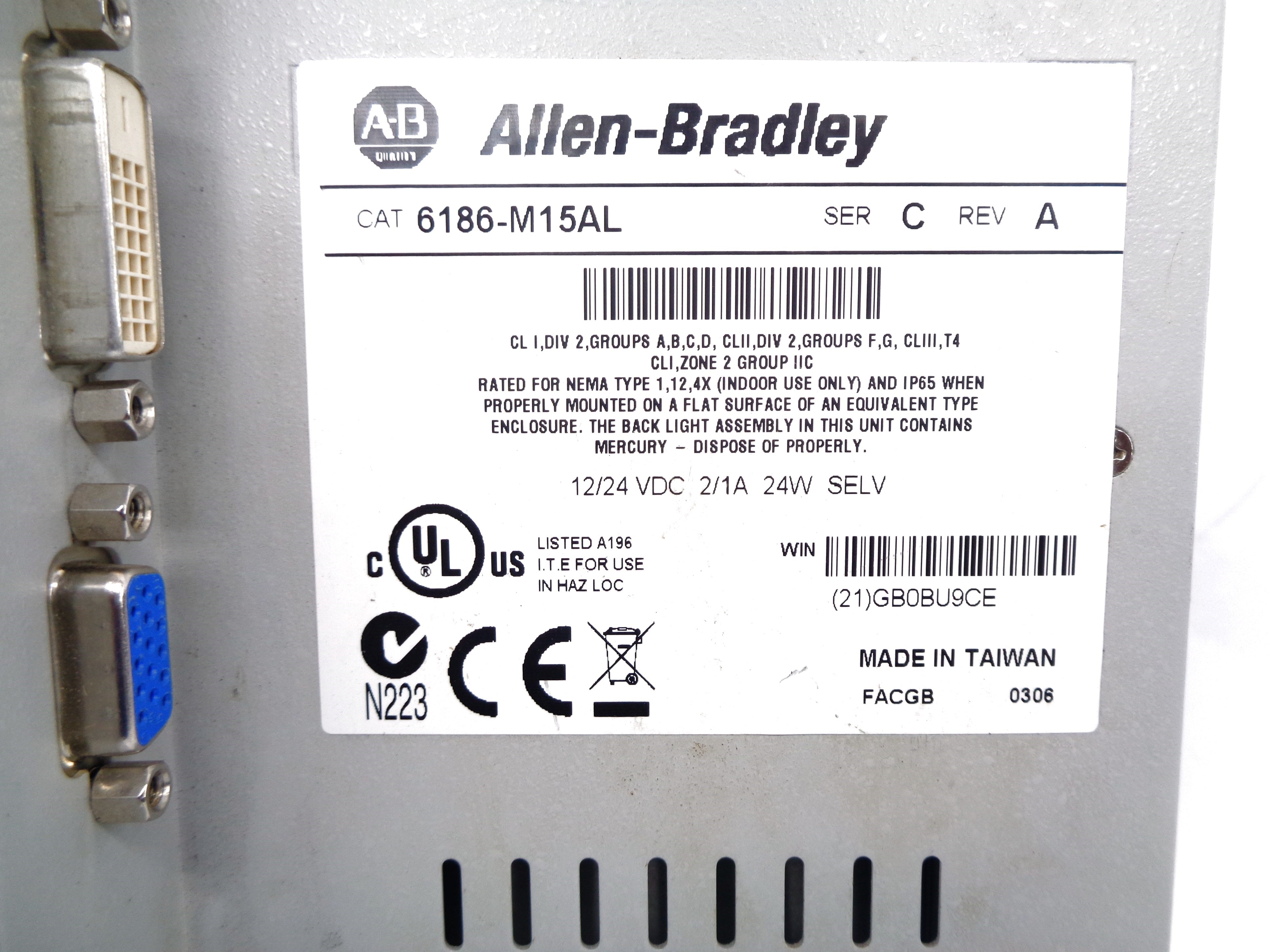 INDUSTRIAL SPARE PART 6186-M15AL SER. C UNMP