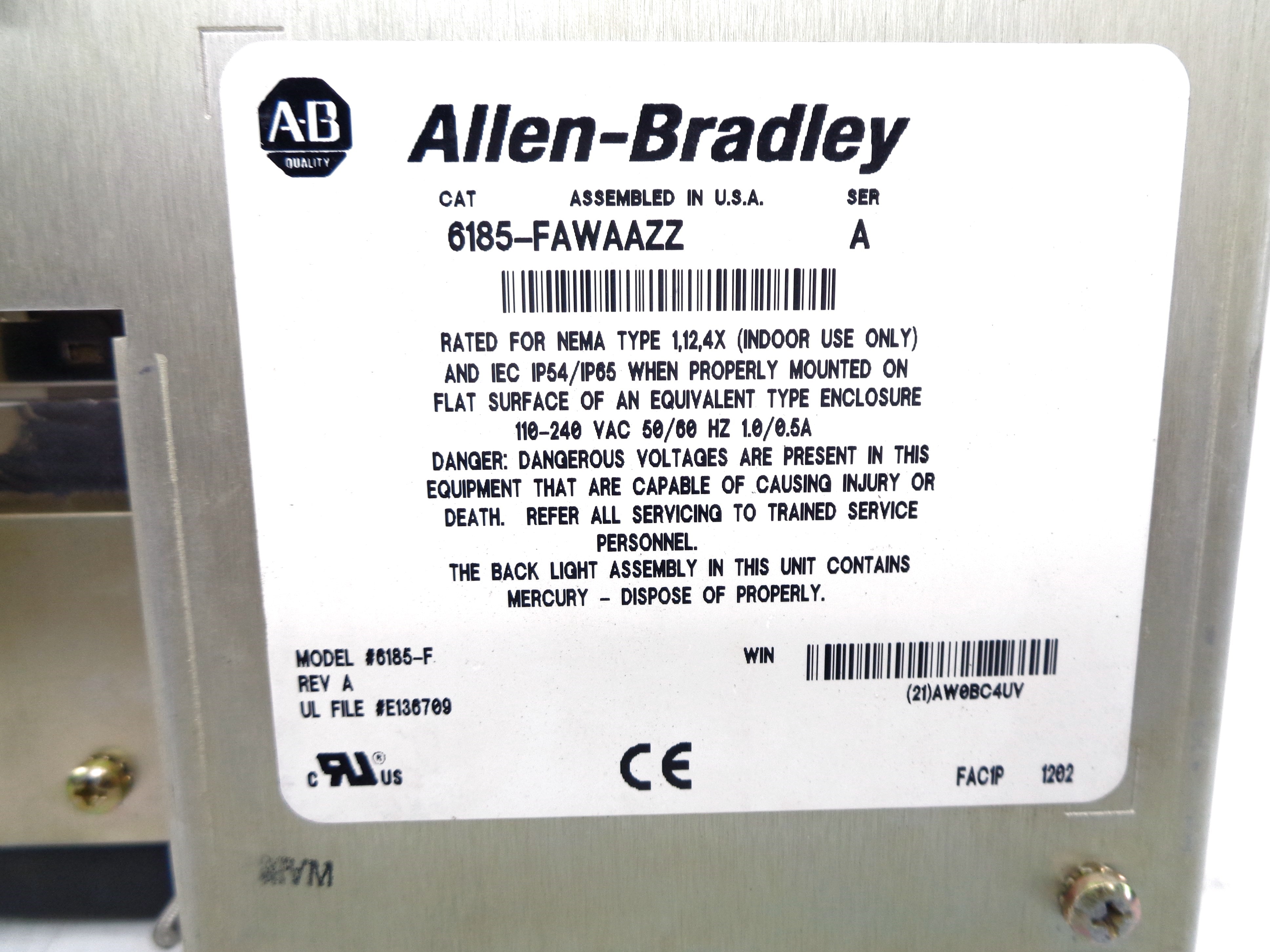 INDUSTRIAL SPARE PART 6185-FAWAAZZ SER. A UNMP