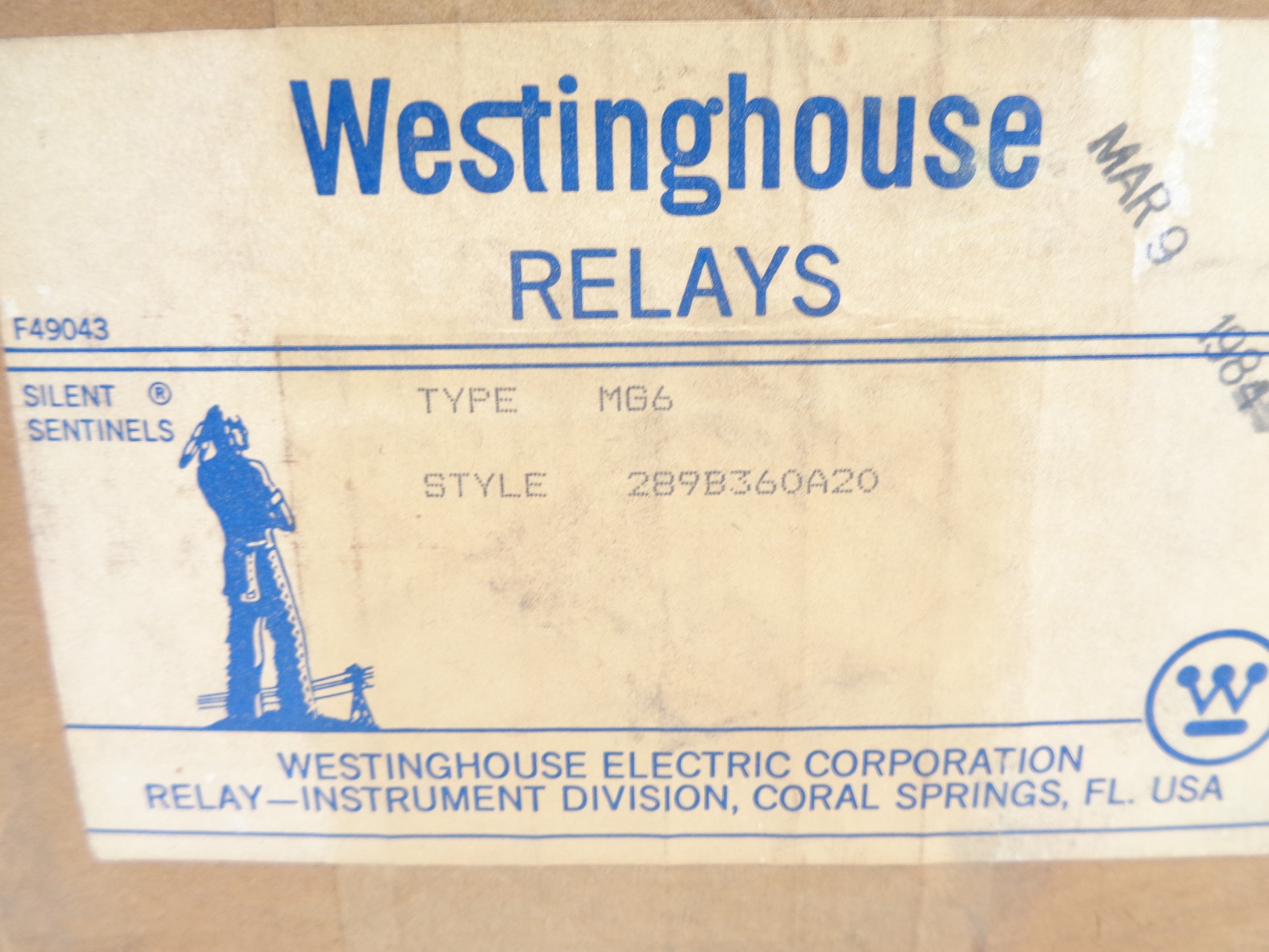 WESTINGHOUSE 289B360A20 125VDC NSMP