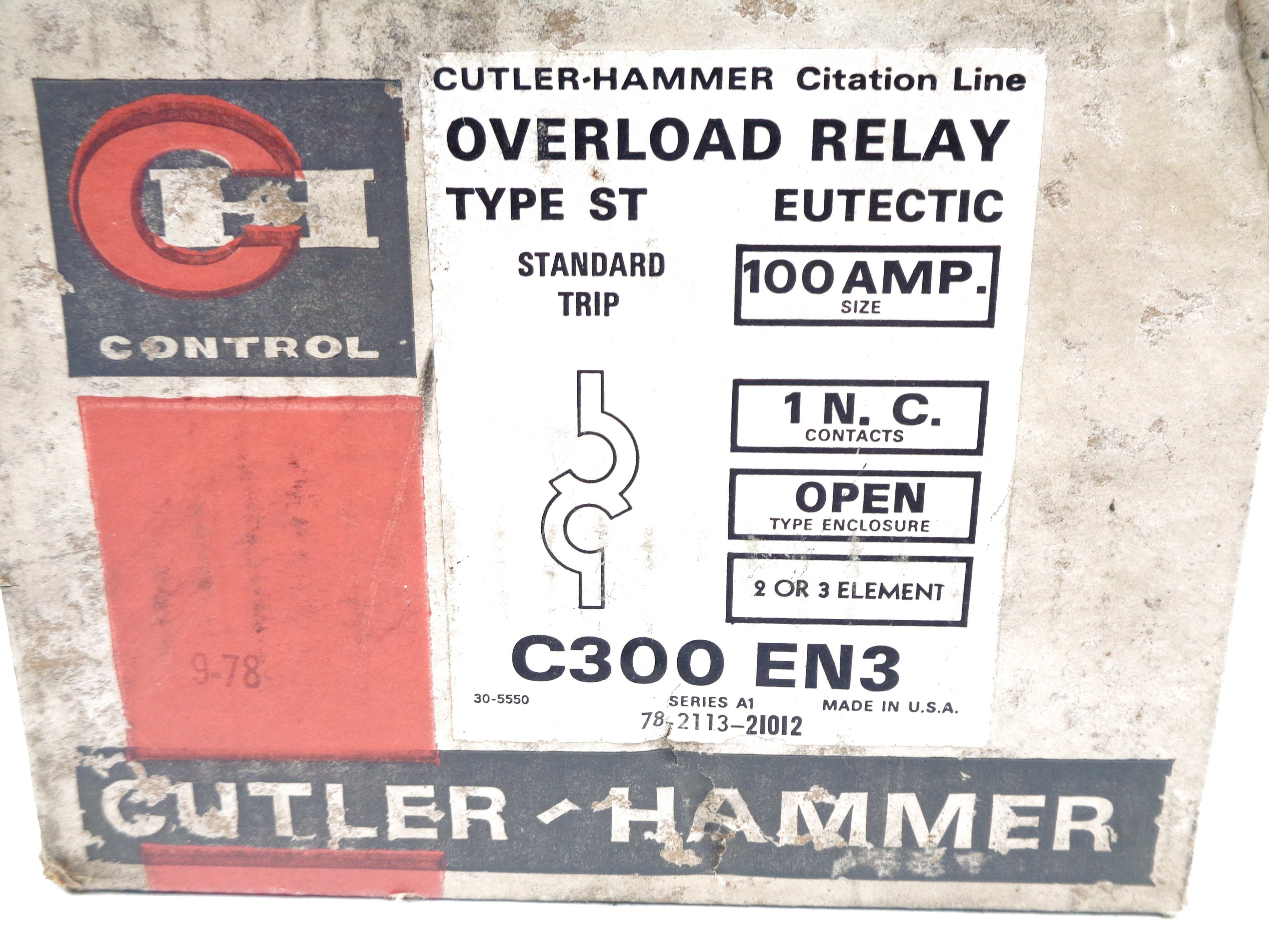 CUTLER HAMMER C300EN3 SER. A1 100A NSMP