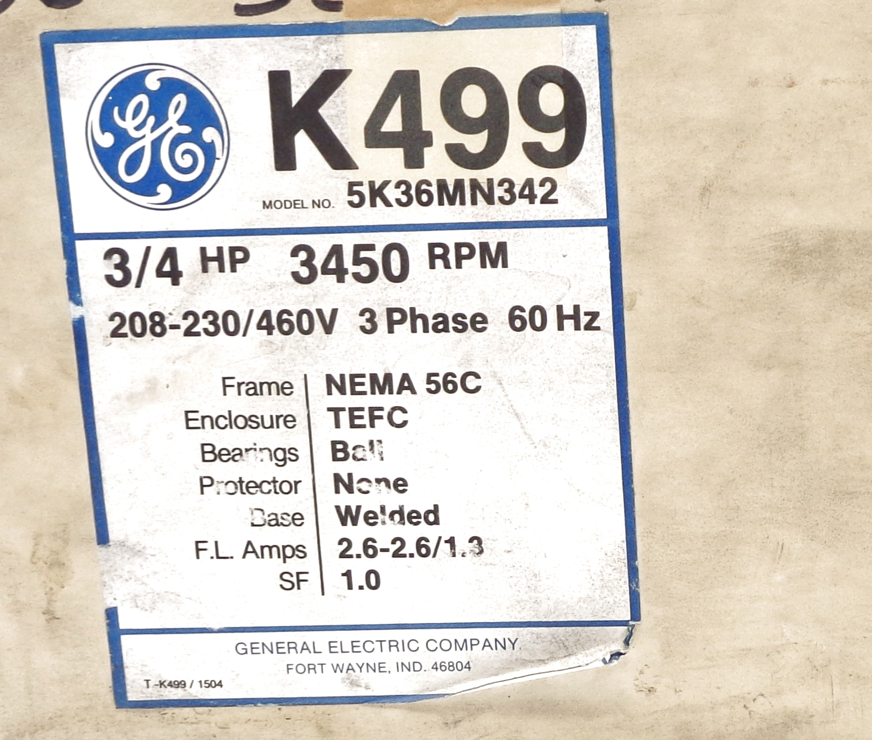 GENERAL ELECTRIC 5K36MN342 NSMP