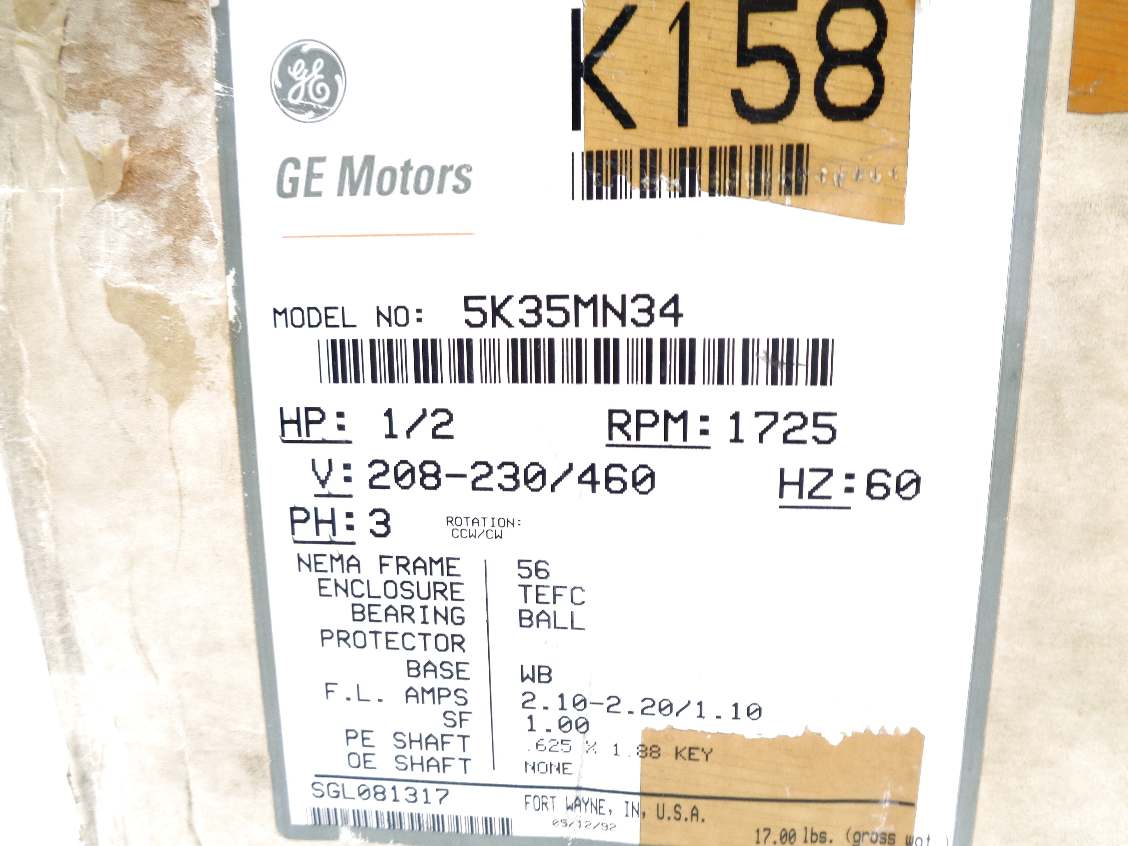 GENERAL ELECTRIC 5K35MN34 NSMP