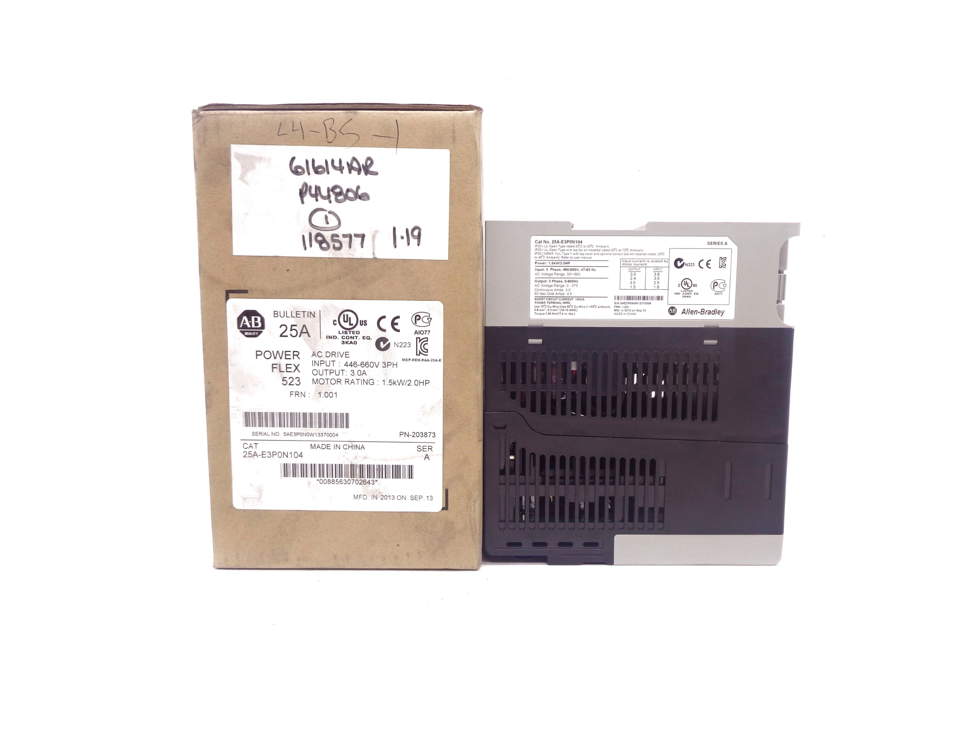 ALLEN BRADLEY 25A-E3P0N104 SER. A F/W 1.001 NSMP