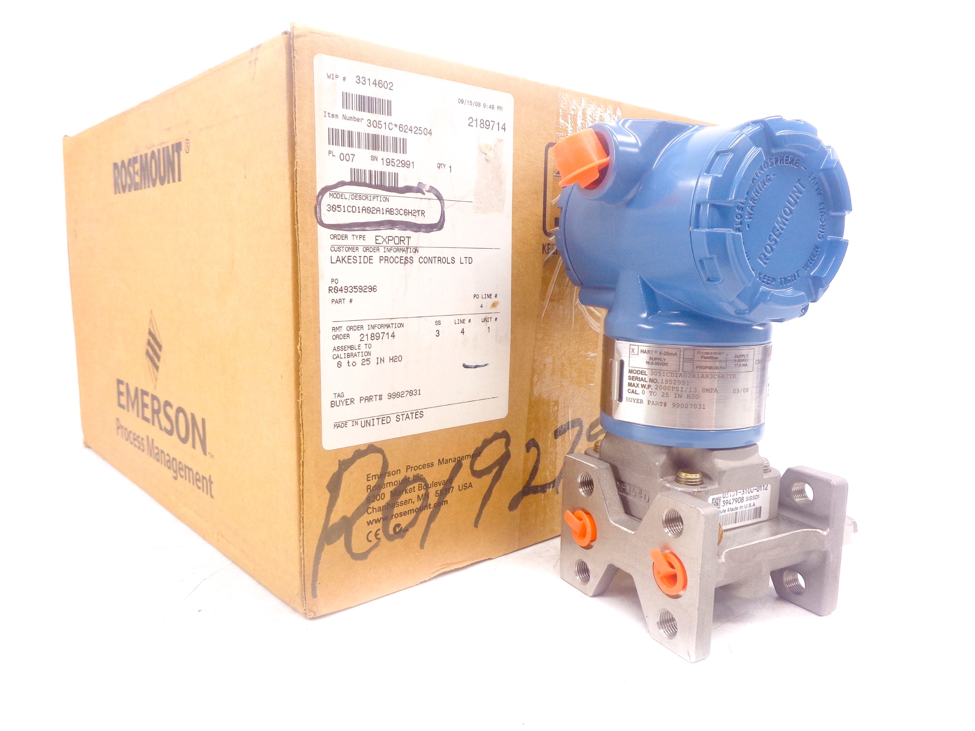 ROSEMOUNT 3051CD1A02A1AB3C6H2TR NSMP