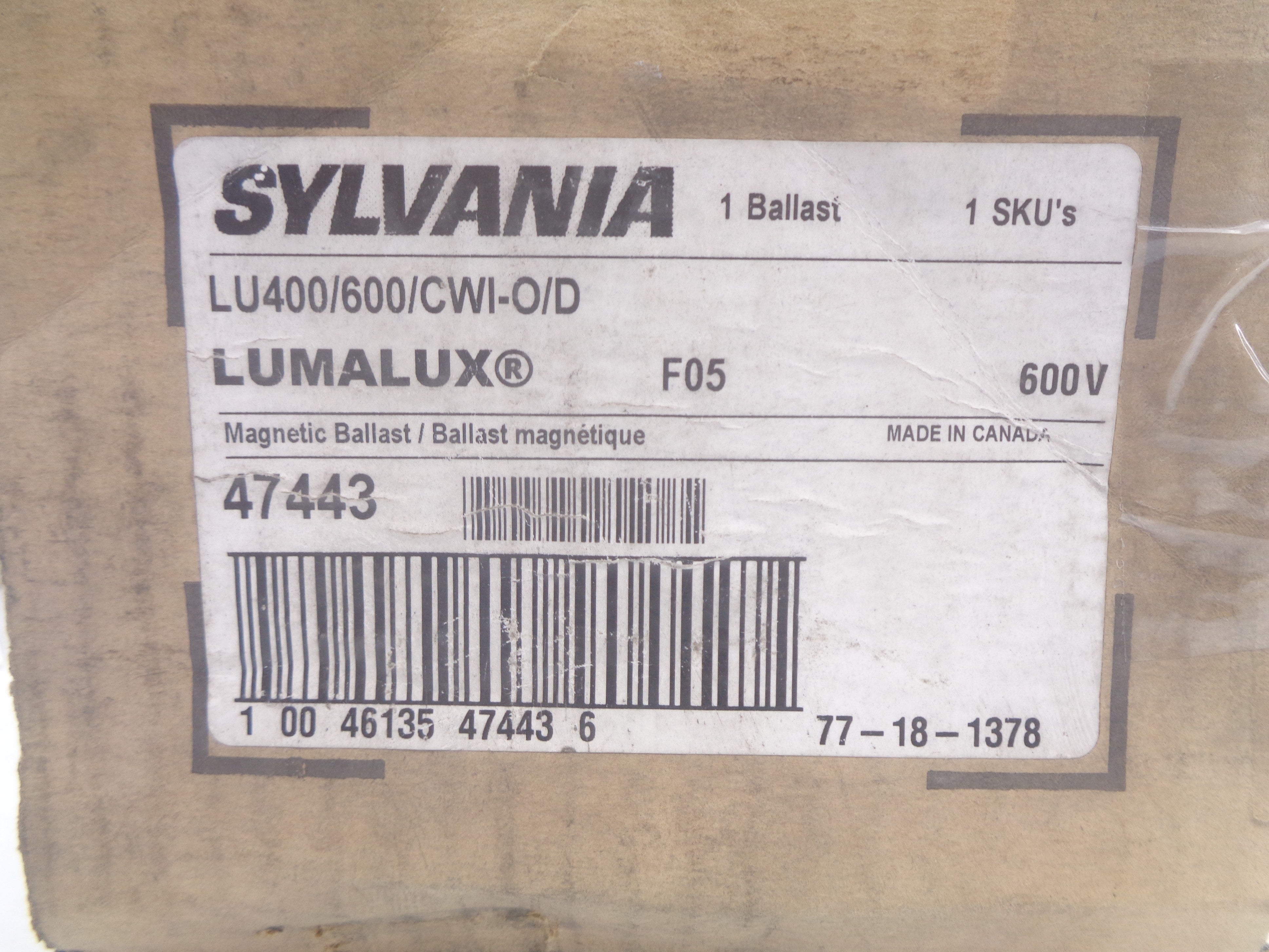 SYLVANIA LU400/600/CWI-O/D NSMP