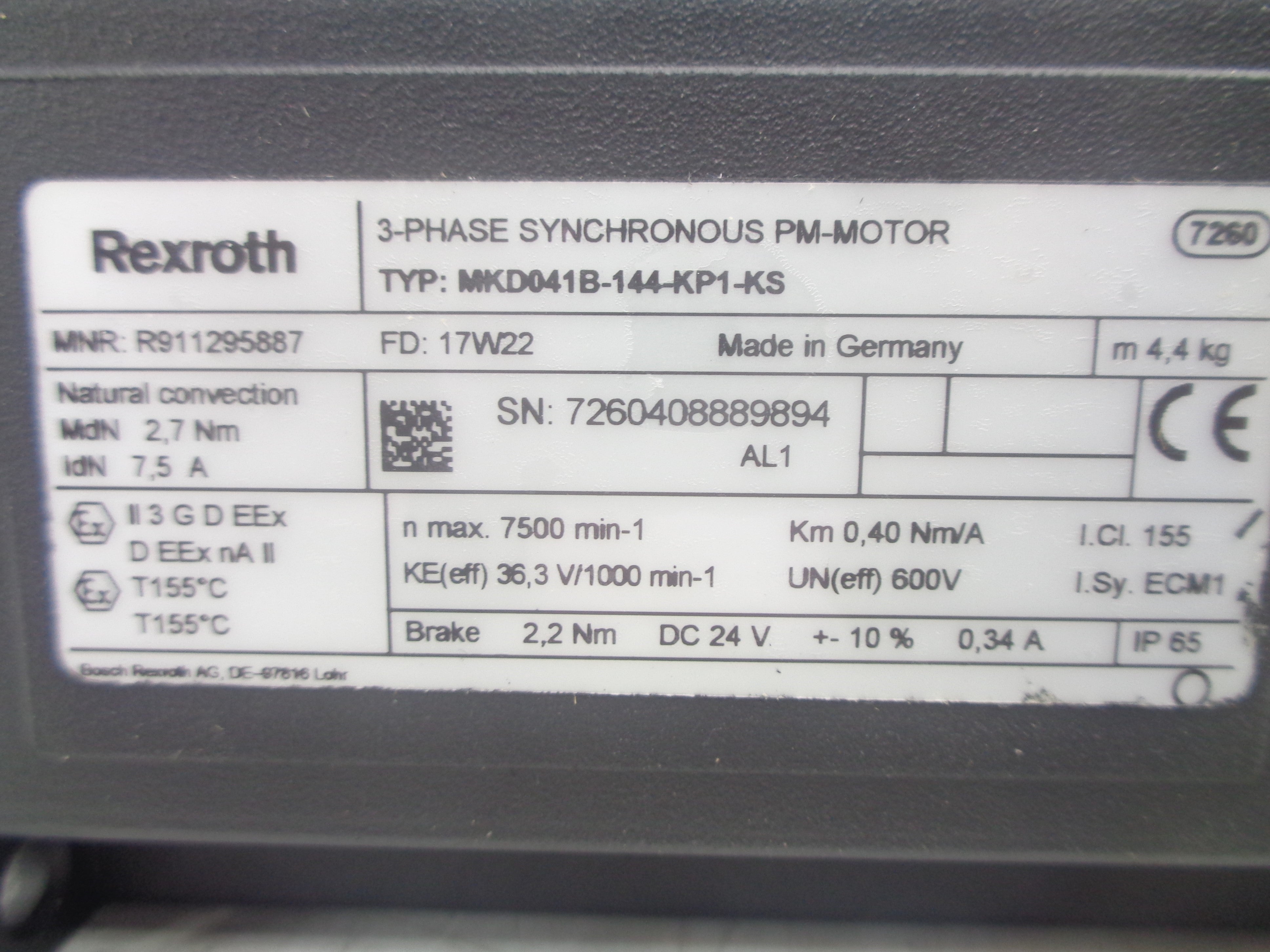 REXROTH MKD041B-144-KP1-KS R911295887 NSNP